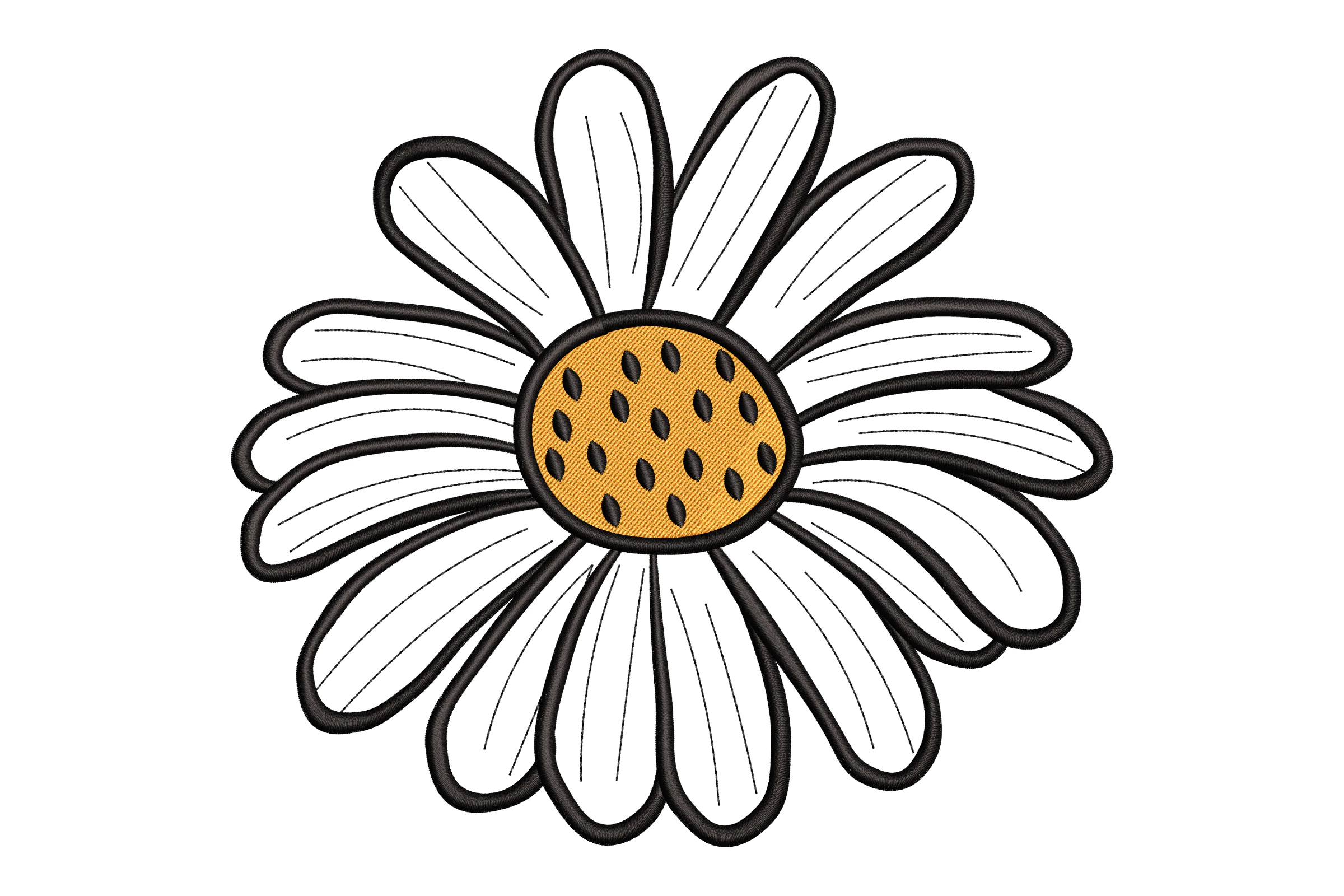 White Daisy Flower Embroidery Design