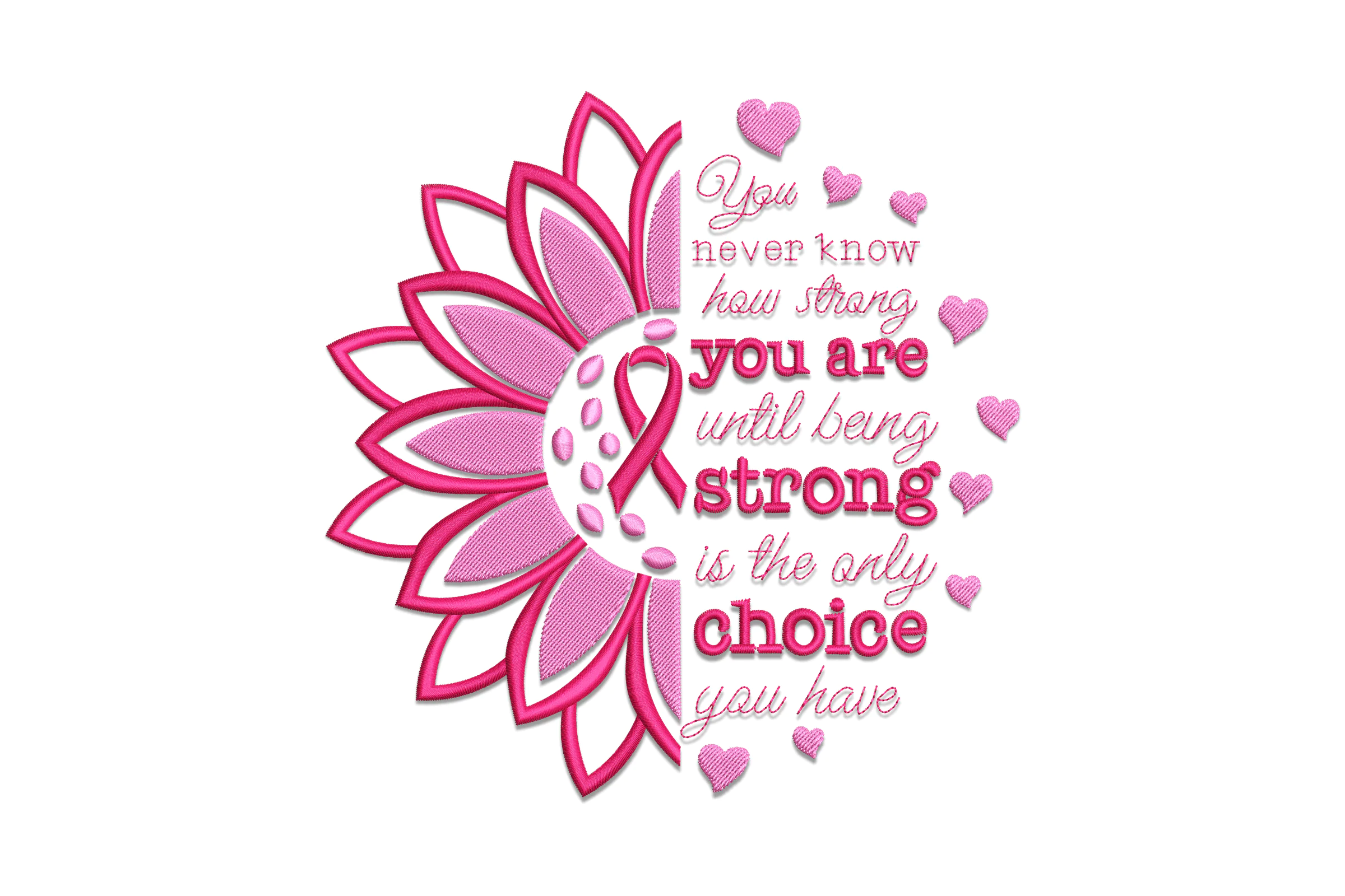Cancer Awareness  Machine Embroidery Design
