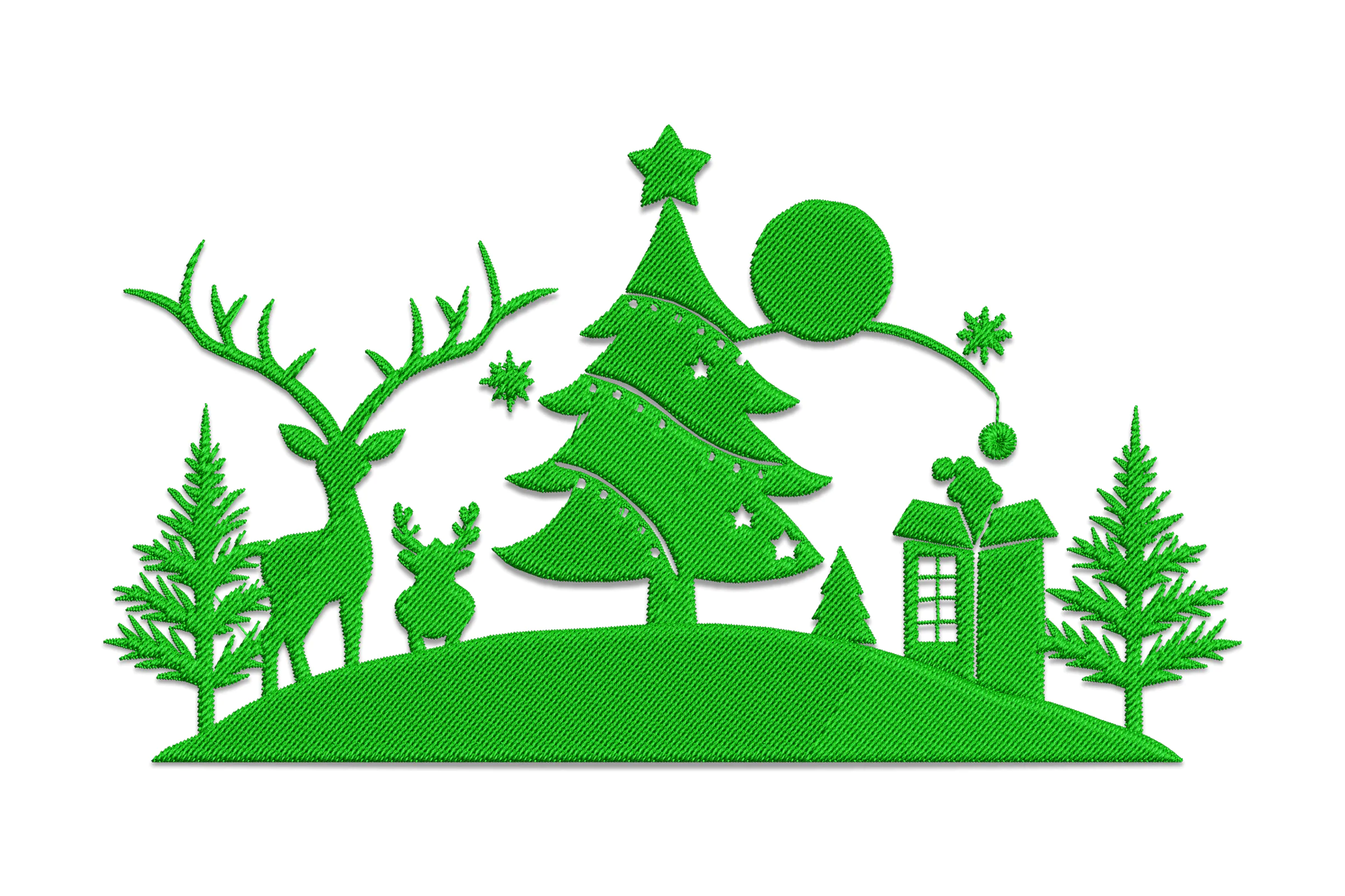 Christmas Village Embroidery Design