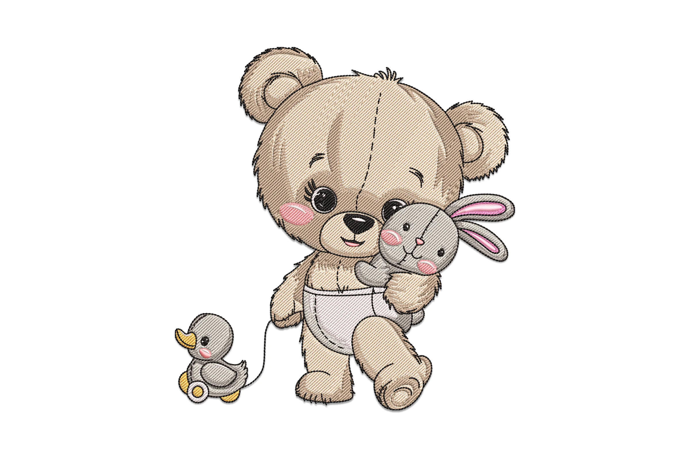 Bear Girl Machine Embroidery Design