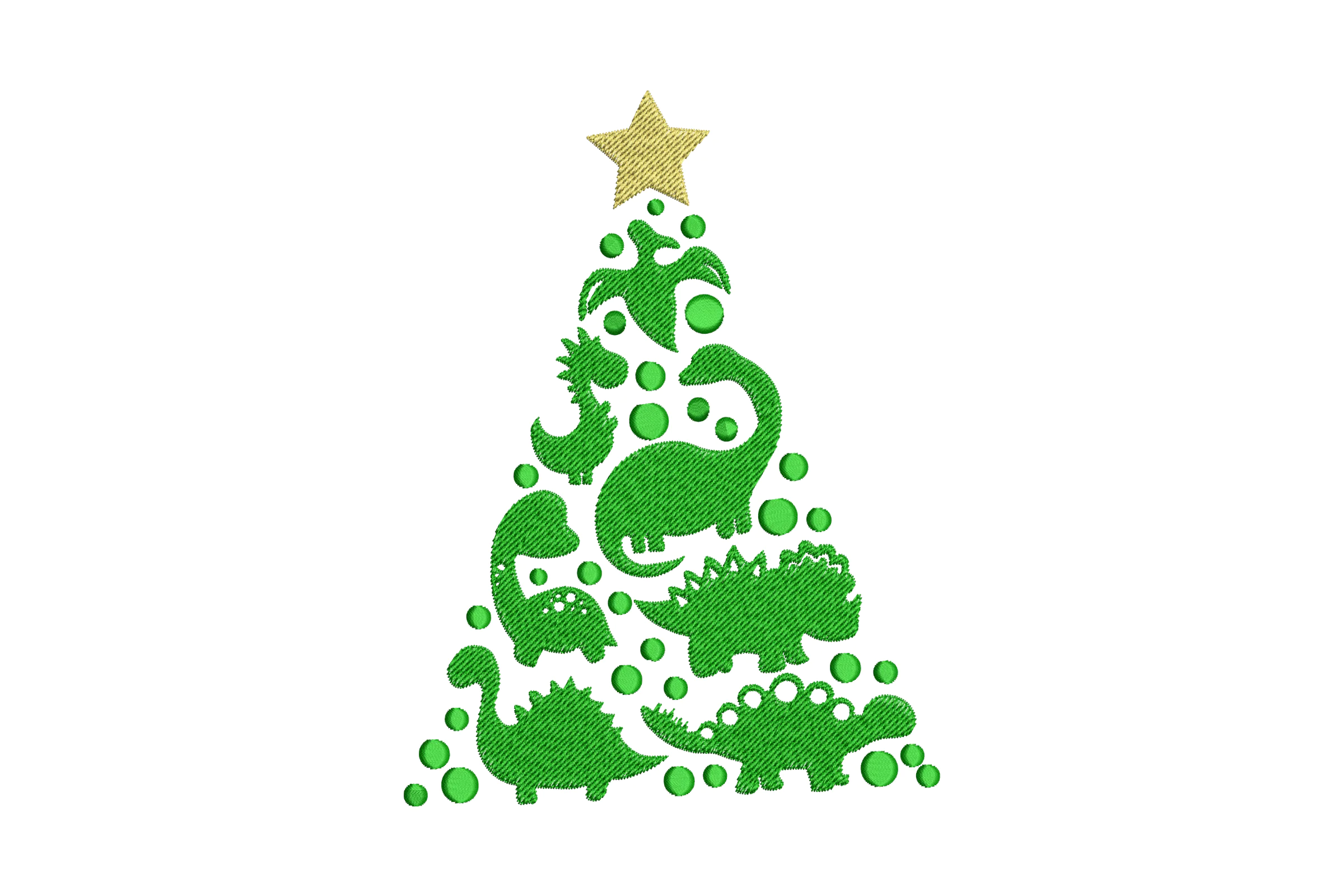 Dinosaur Christmas Embroidery Design