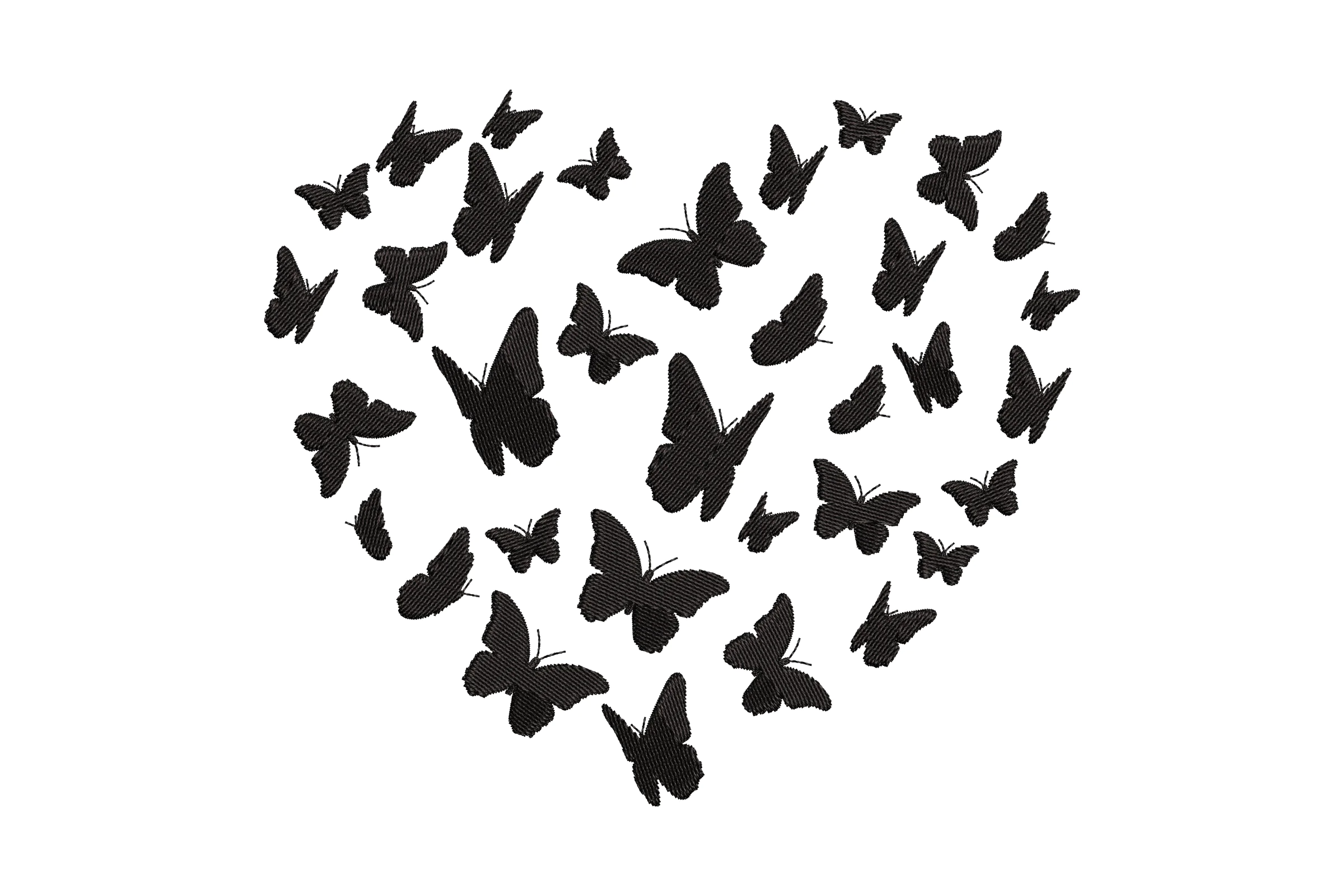 Butterflies Heart Digital Embroidery Design