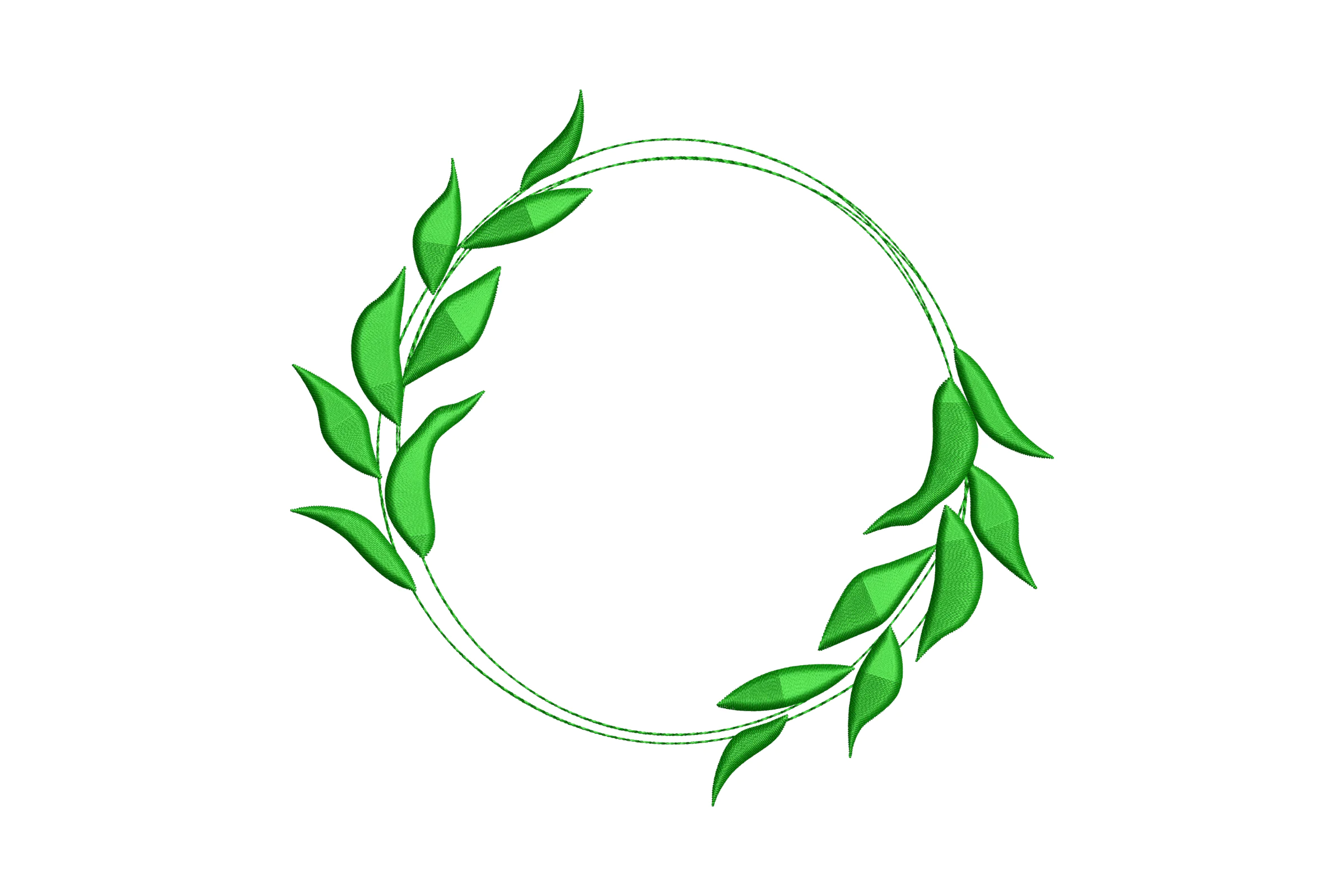 Wreath Of Leaves Embroidery Design