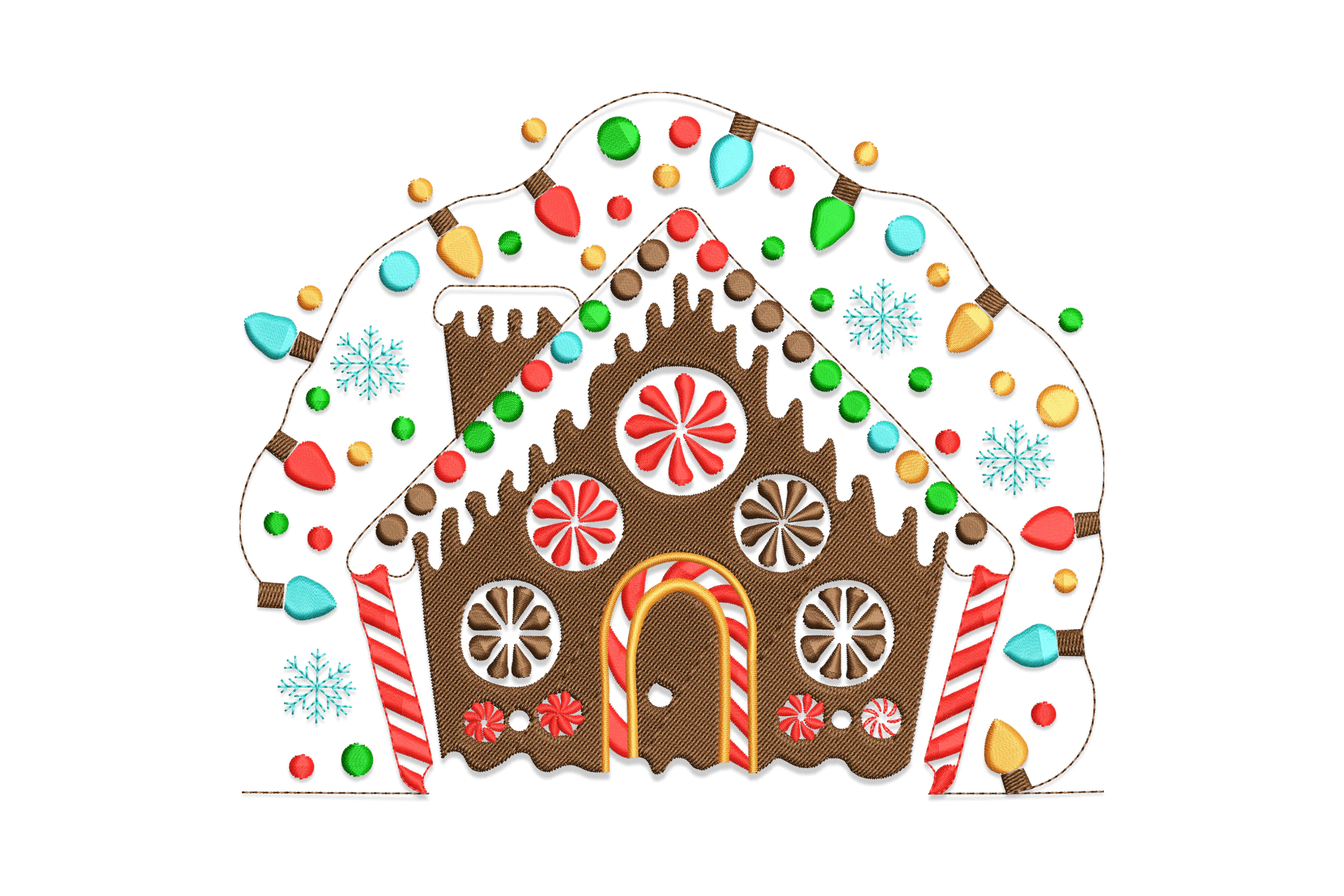 Christmas Gingerbread House Embroidery Design