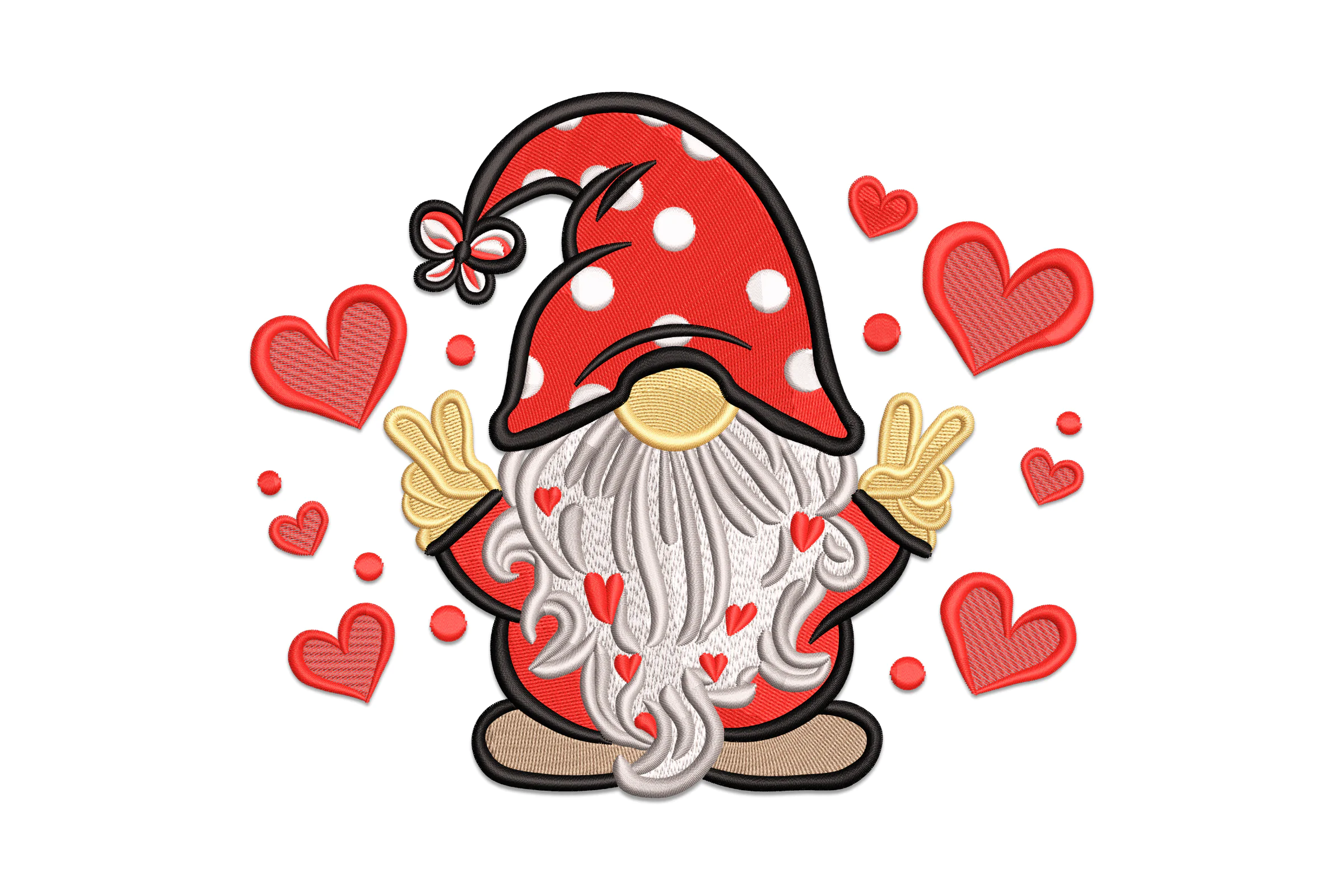 Valentine Gnome Digital Embroidery File