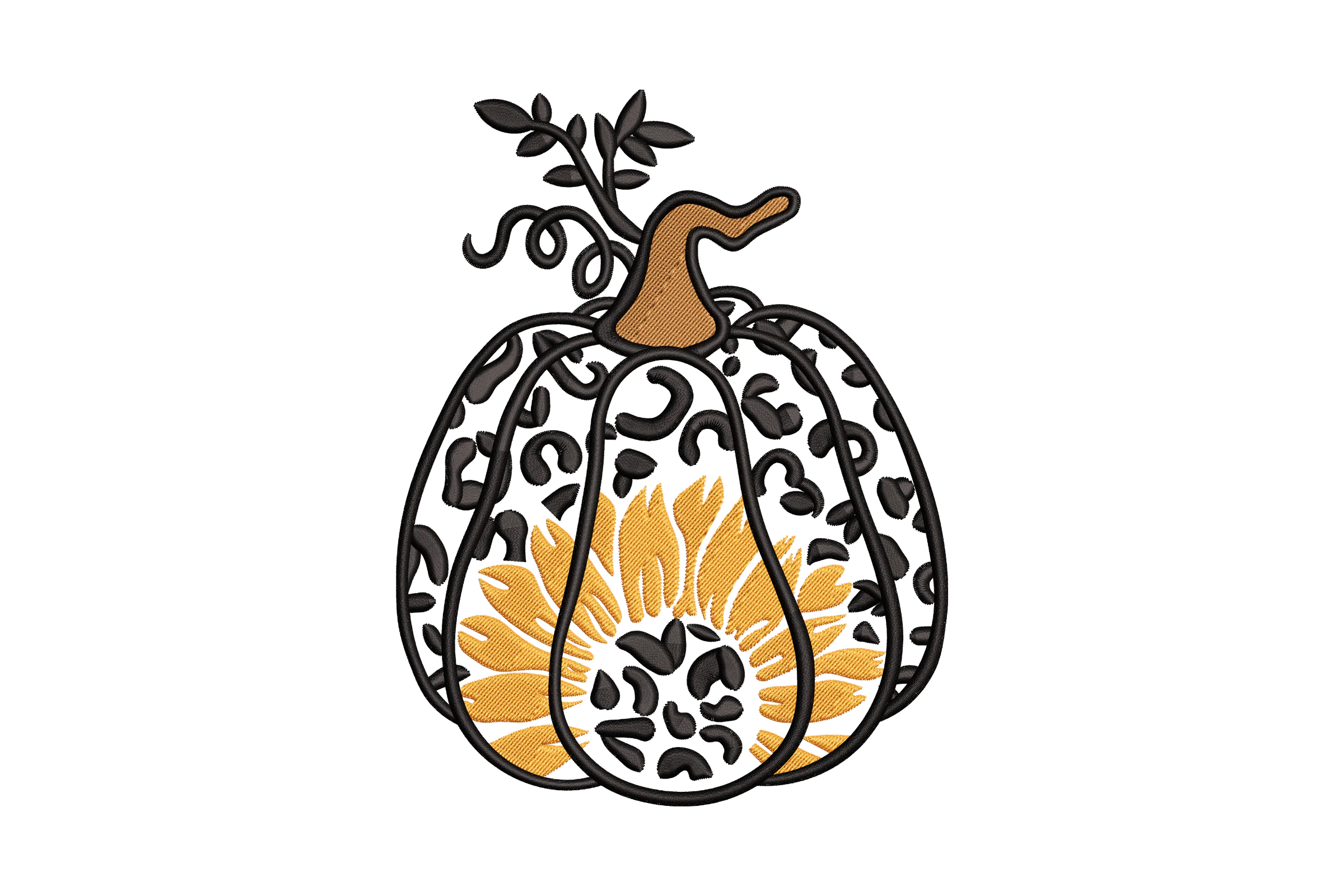Leopard Pumpkin Embroidery Design