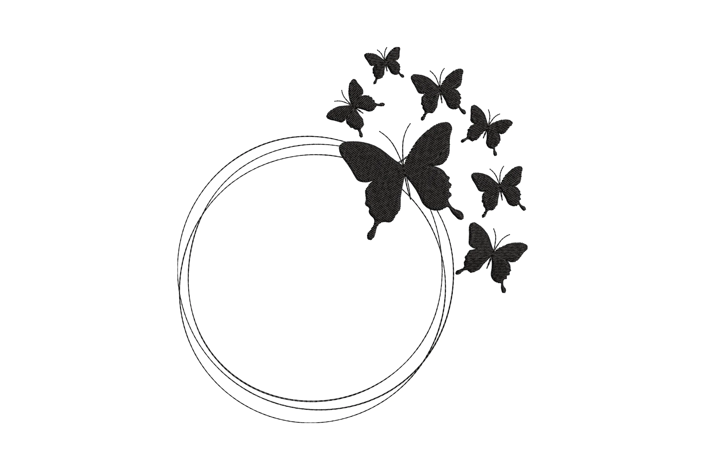 Butterfly Wreath Embroidery Design