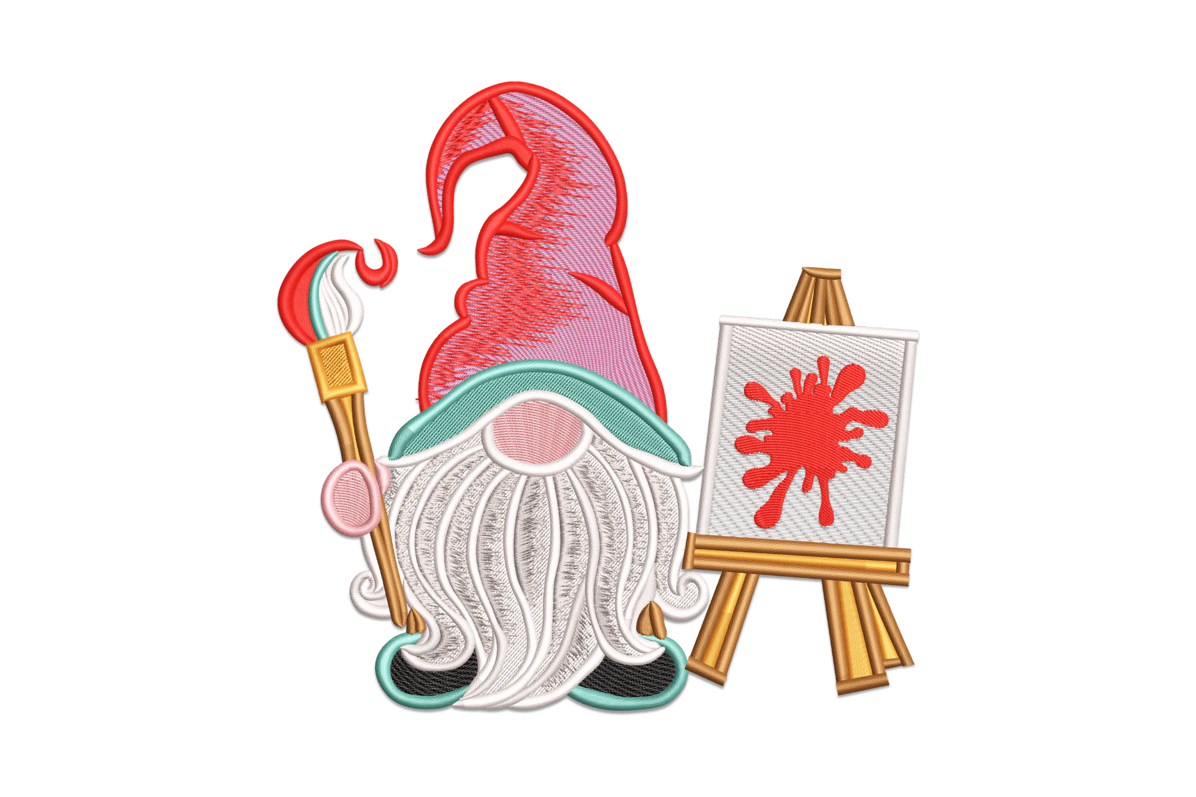 Artist Gnome Embroidery Design File
