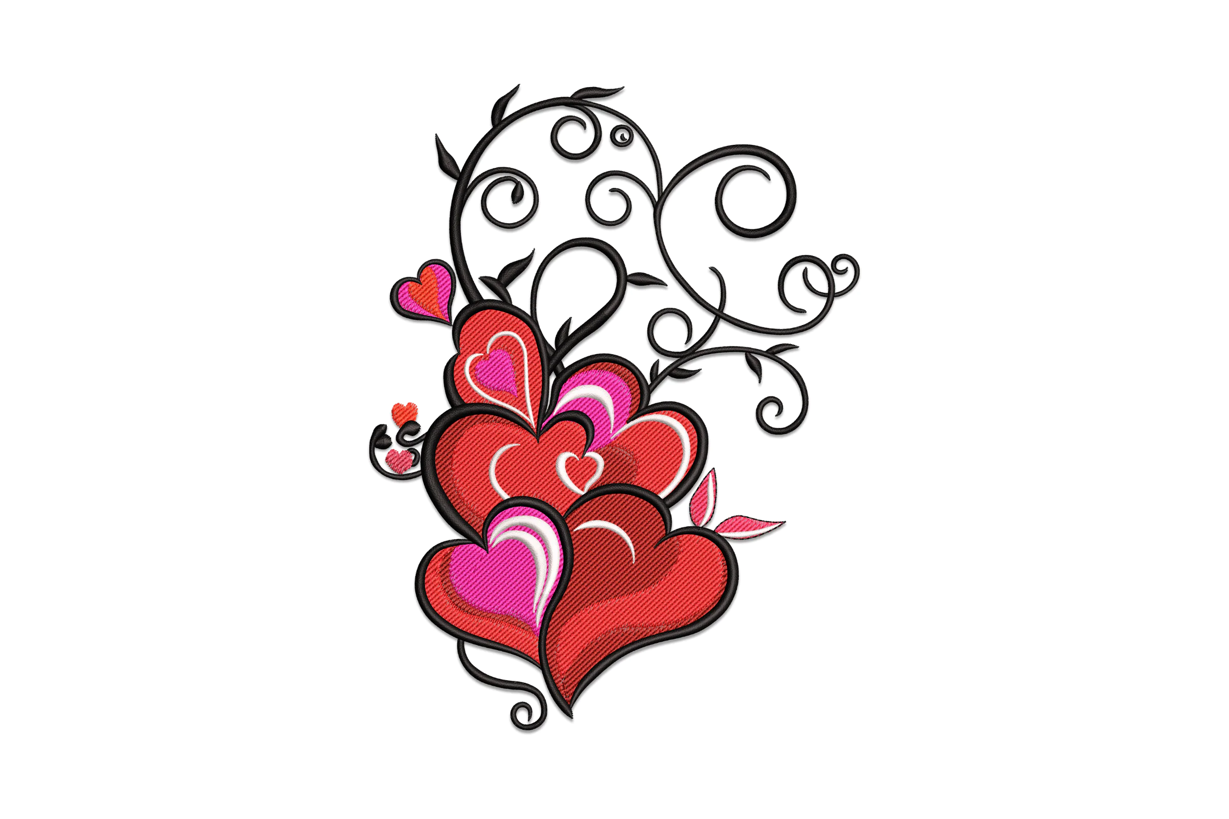 Blooming Floral Heart Embroidery Design