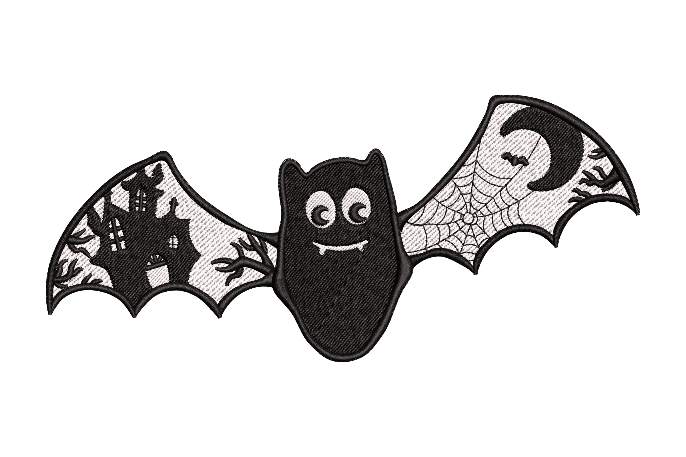Halloween Bat Embroidery Design File