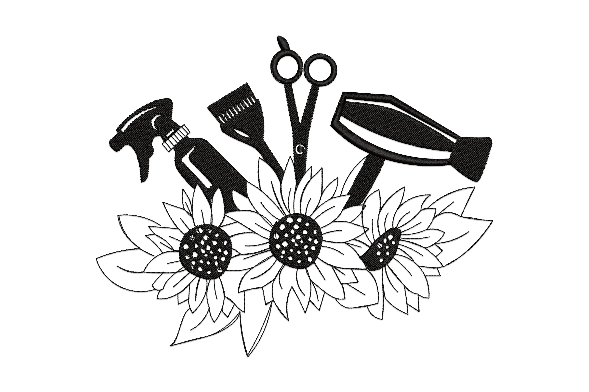 Beauty Parlor Tools Embroidery Design