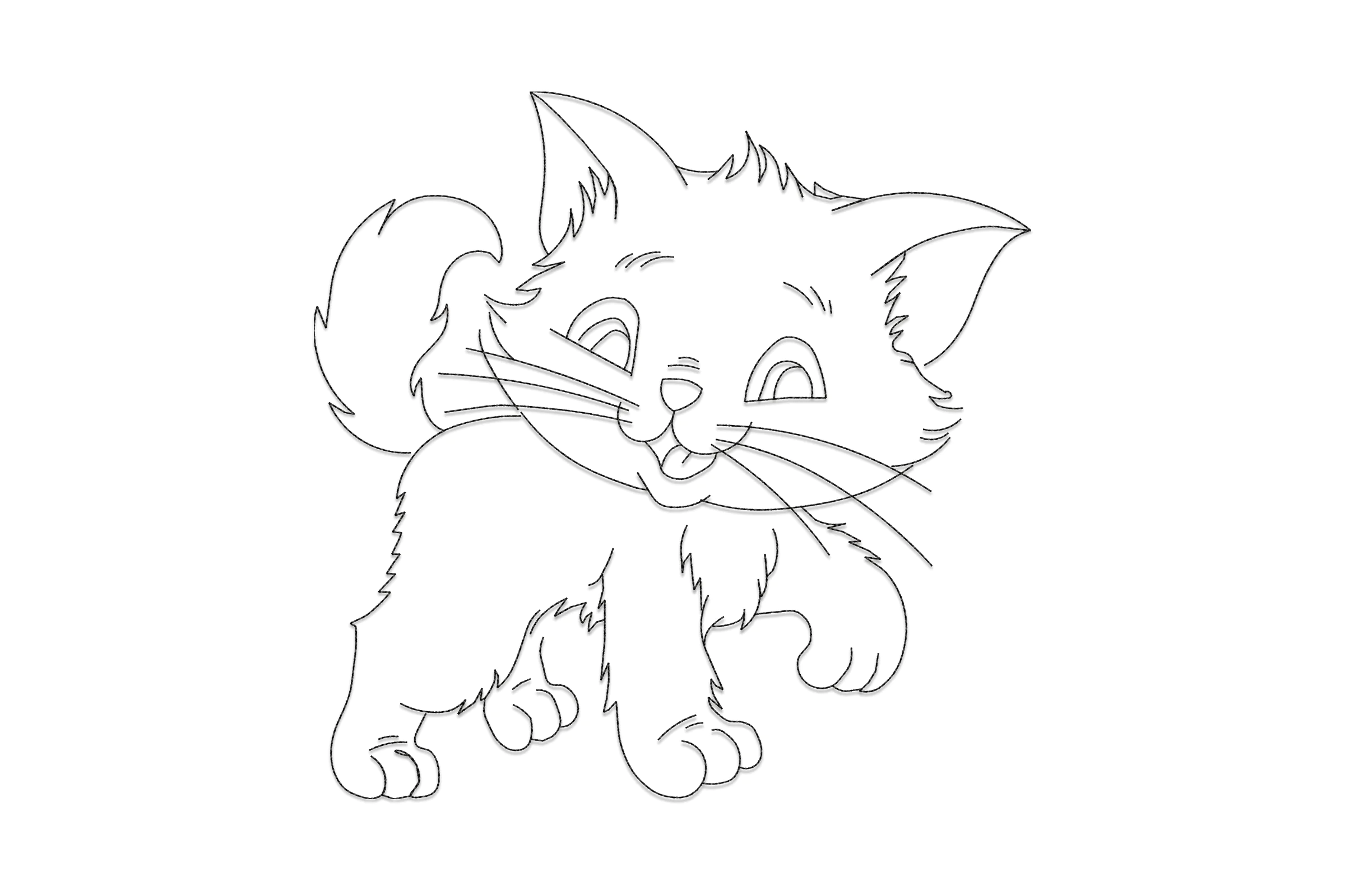 Cute Cat Moving Embroidery Design