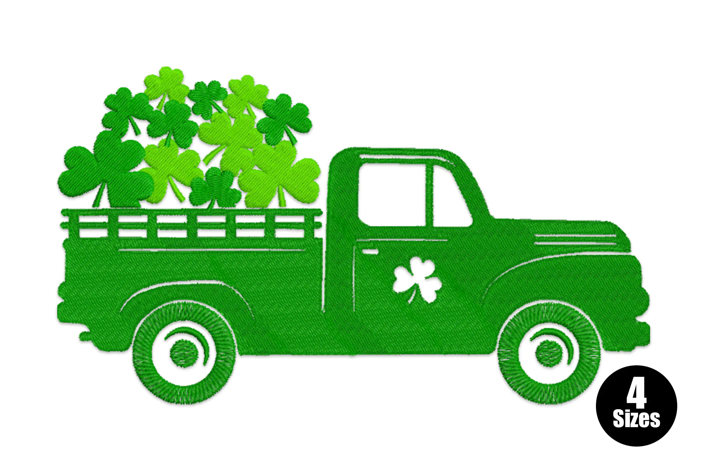 St. Patrick's Day Retro Truck Embroidery Design
