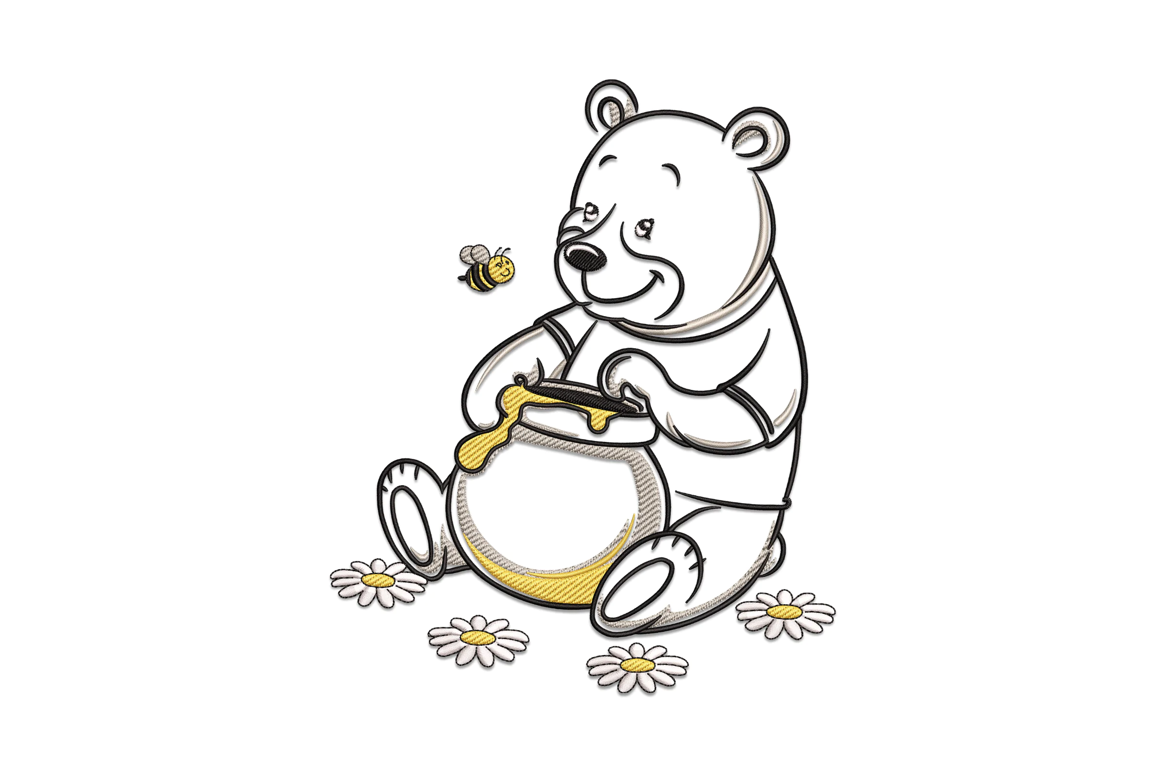 Honey Pot Bear Embroidery Design