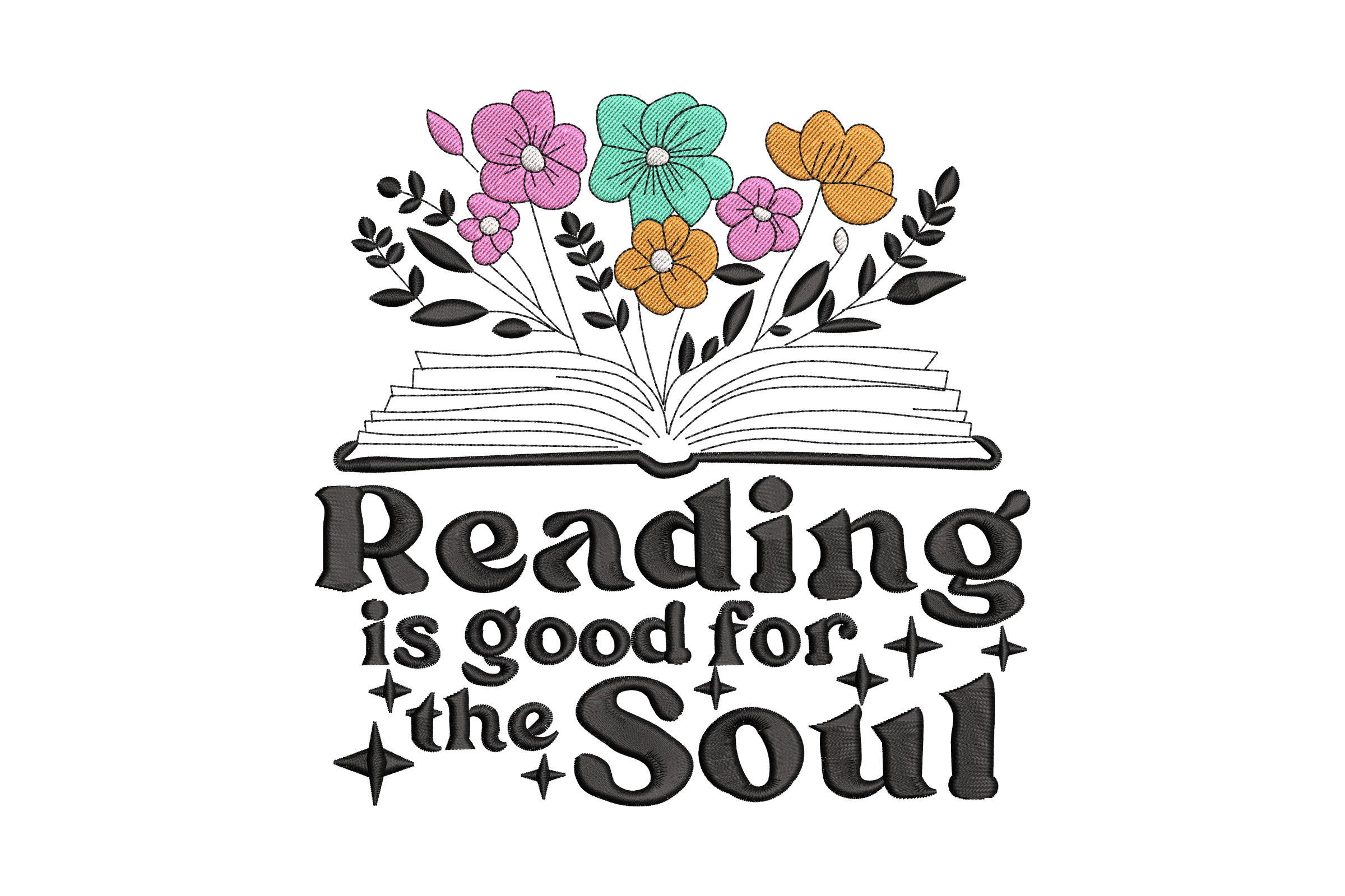 Read More Books Embroidery Design