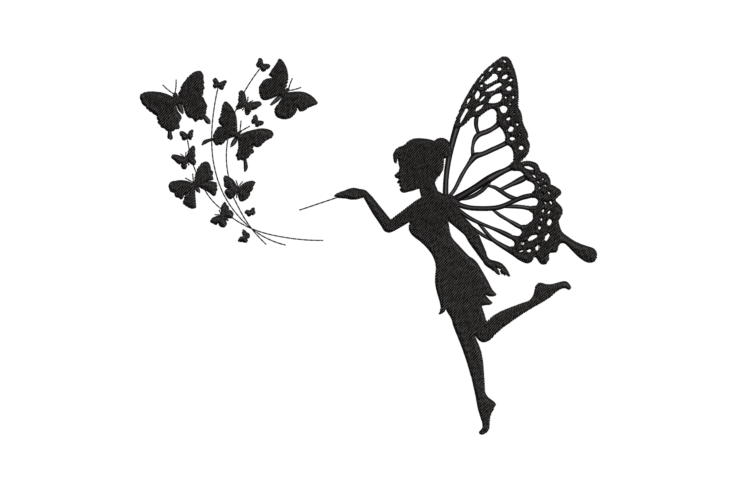 Fairy Butterfly Embroidery Design