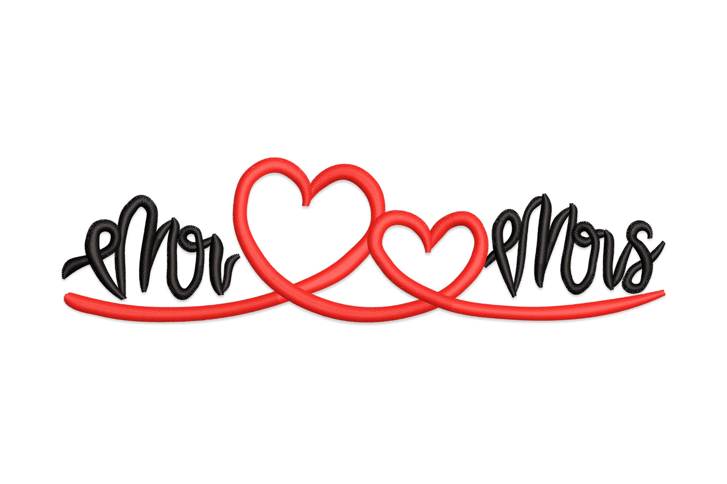 Mr & Mrs Heart Embroidery Design