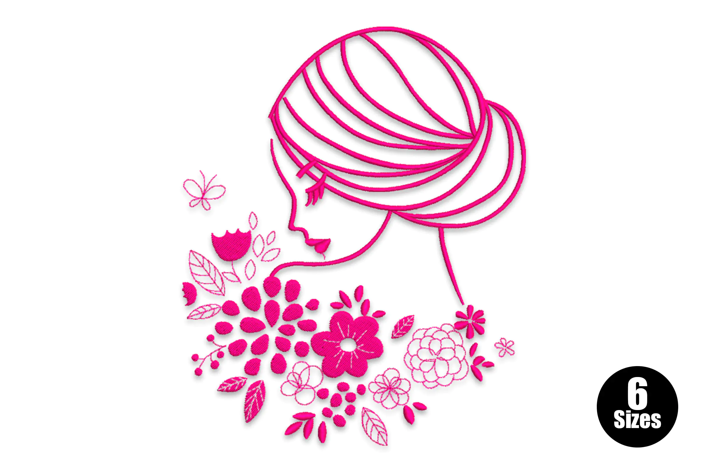 Floral Girl Embroidery Design
