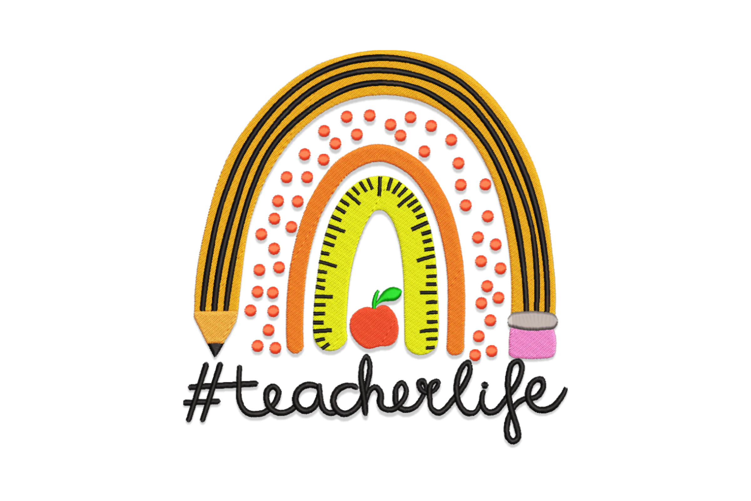 Teacher Life Embroidery Design