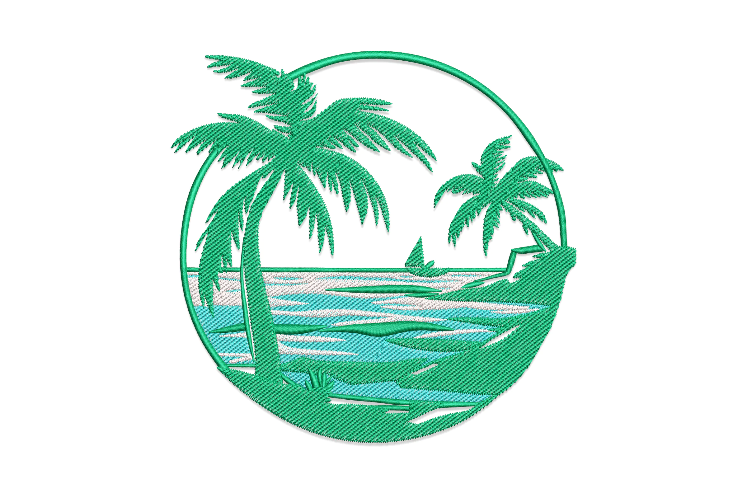 Summer Beach Embroidery Design
