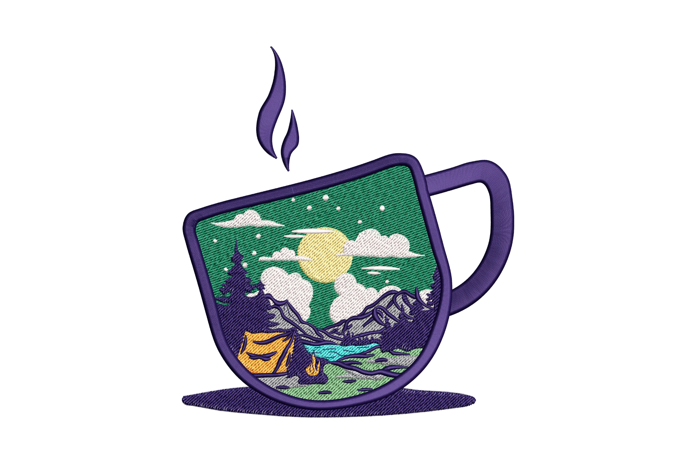 Camping Mug Embroidery Design