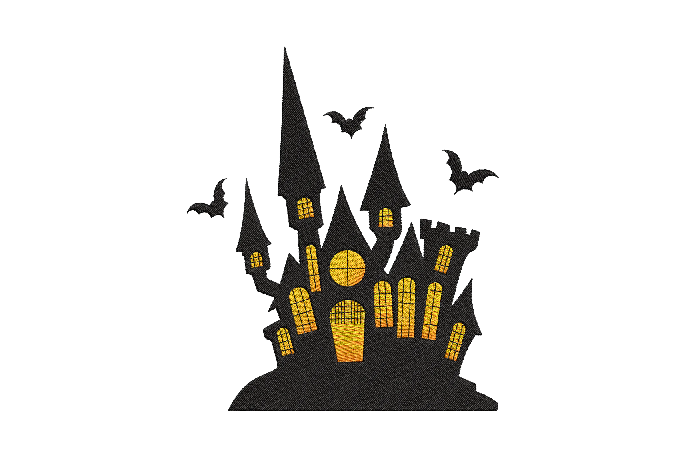 Haunted House Embroidery Design