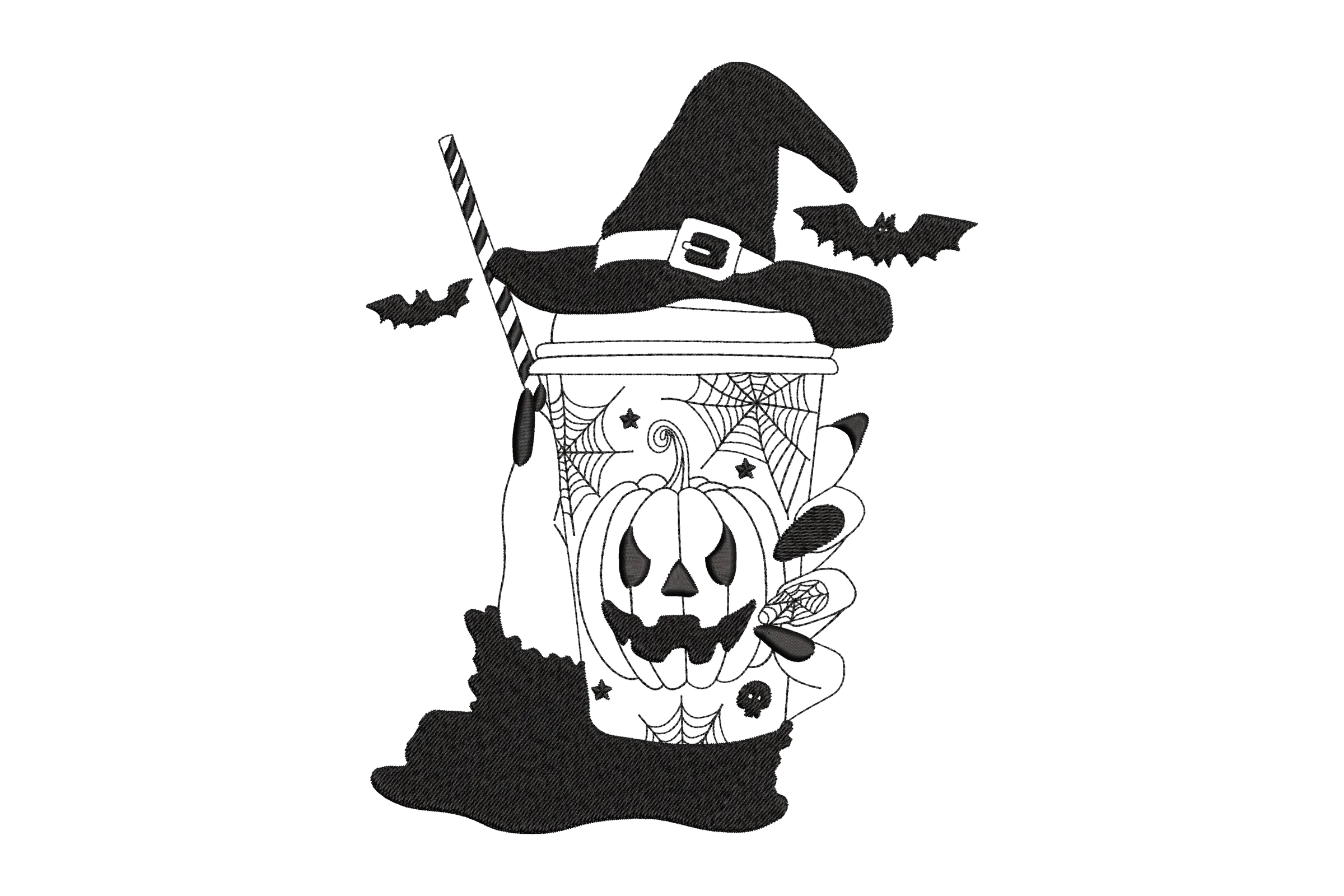 Coffee Latte Pumpkin Fall Embroidery Design