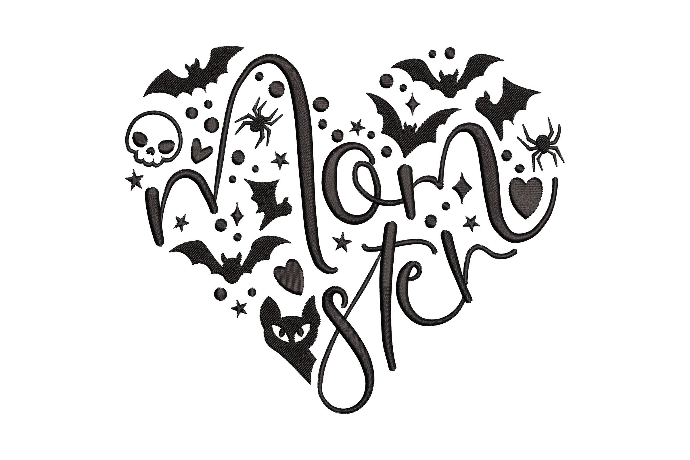 Monster Heart Embroidery Design