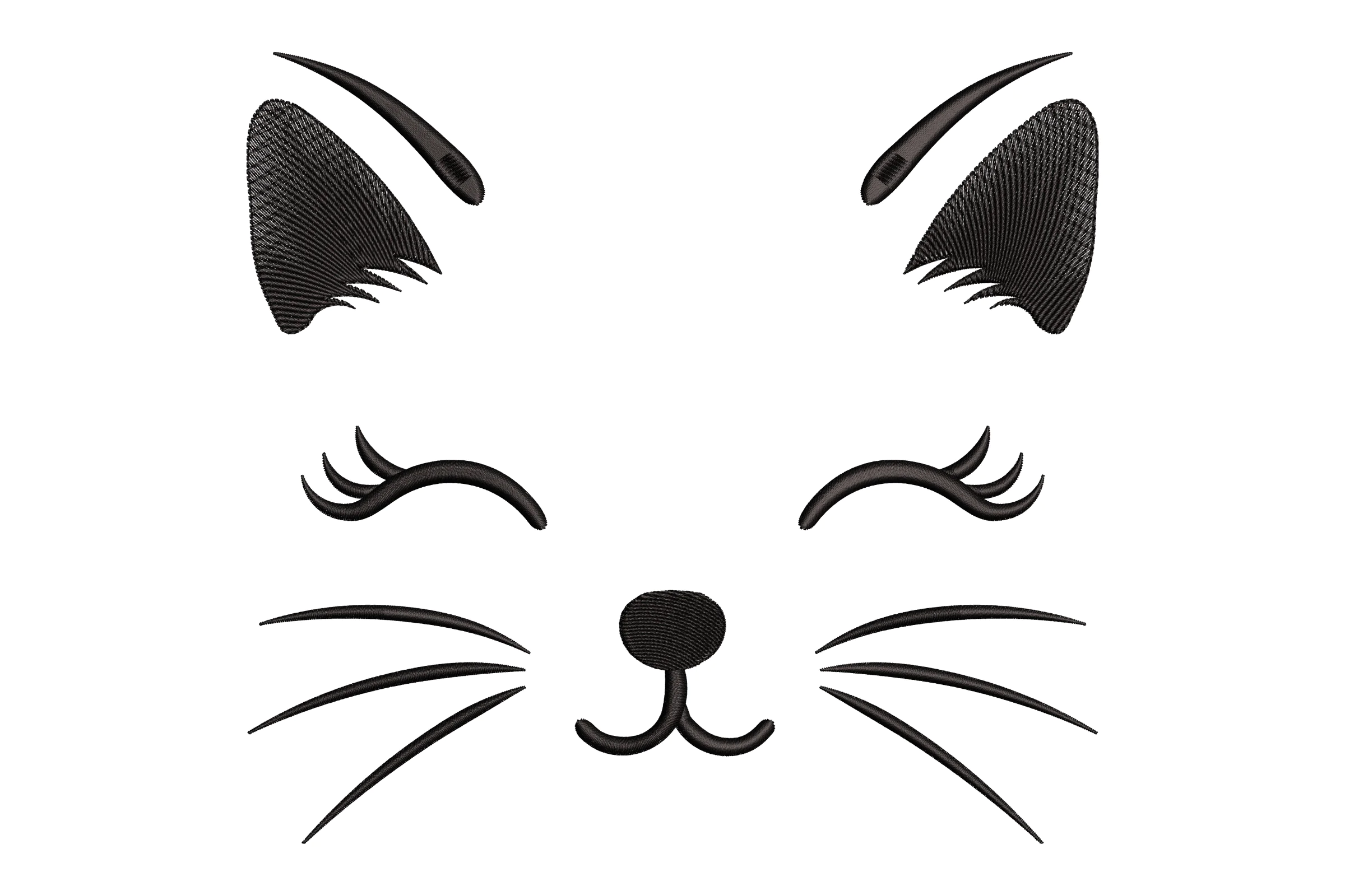 Cat Face Digital Embroidery Design
