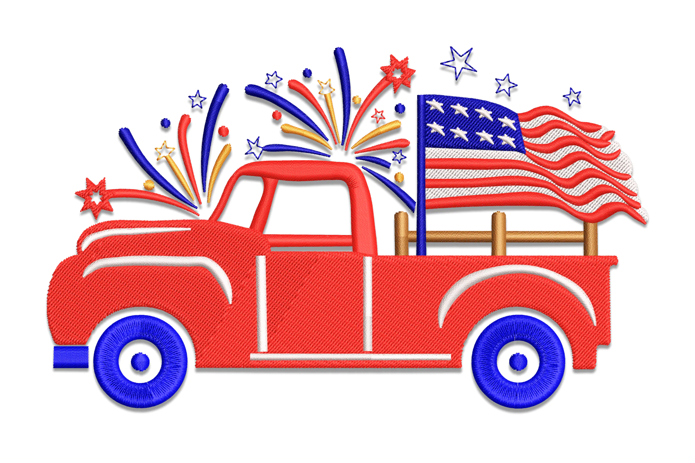 USA Truck Digital Embroidery Design