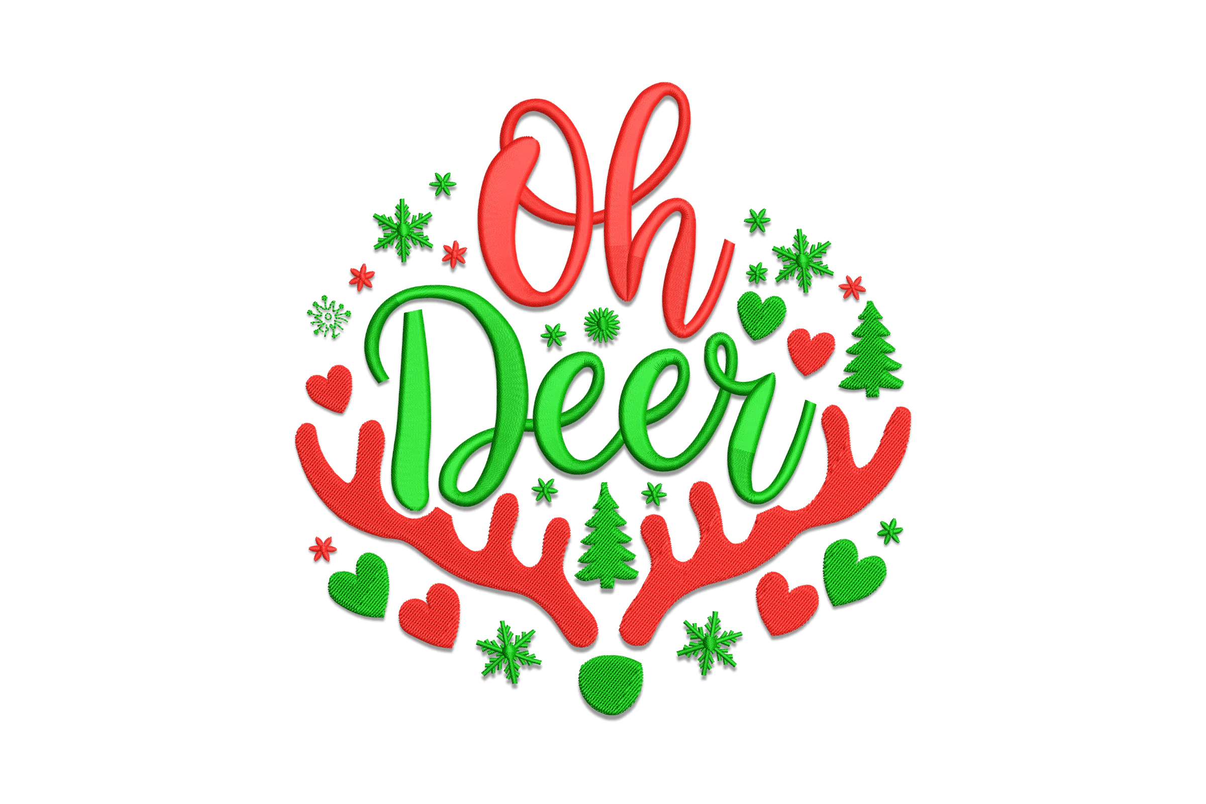 Oh Deer Christmas Is Here Machine Embroidery Design