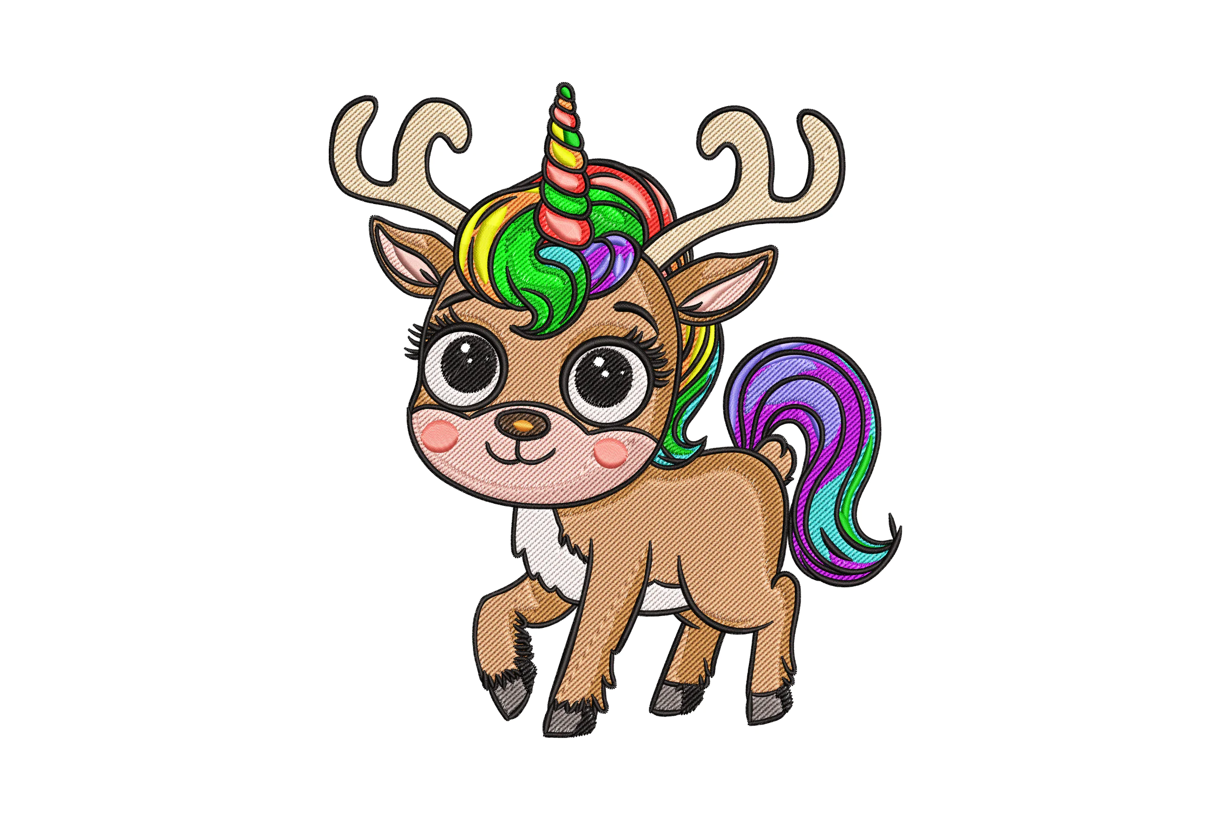Unicorn Christmas Digital Embroidery Design File