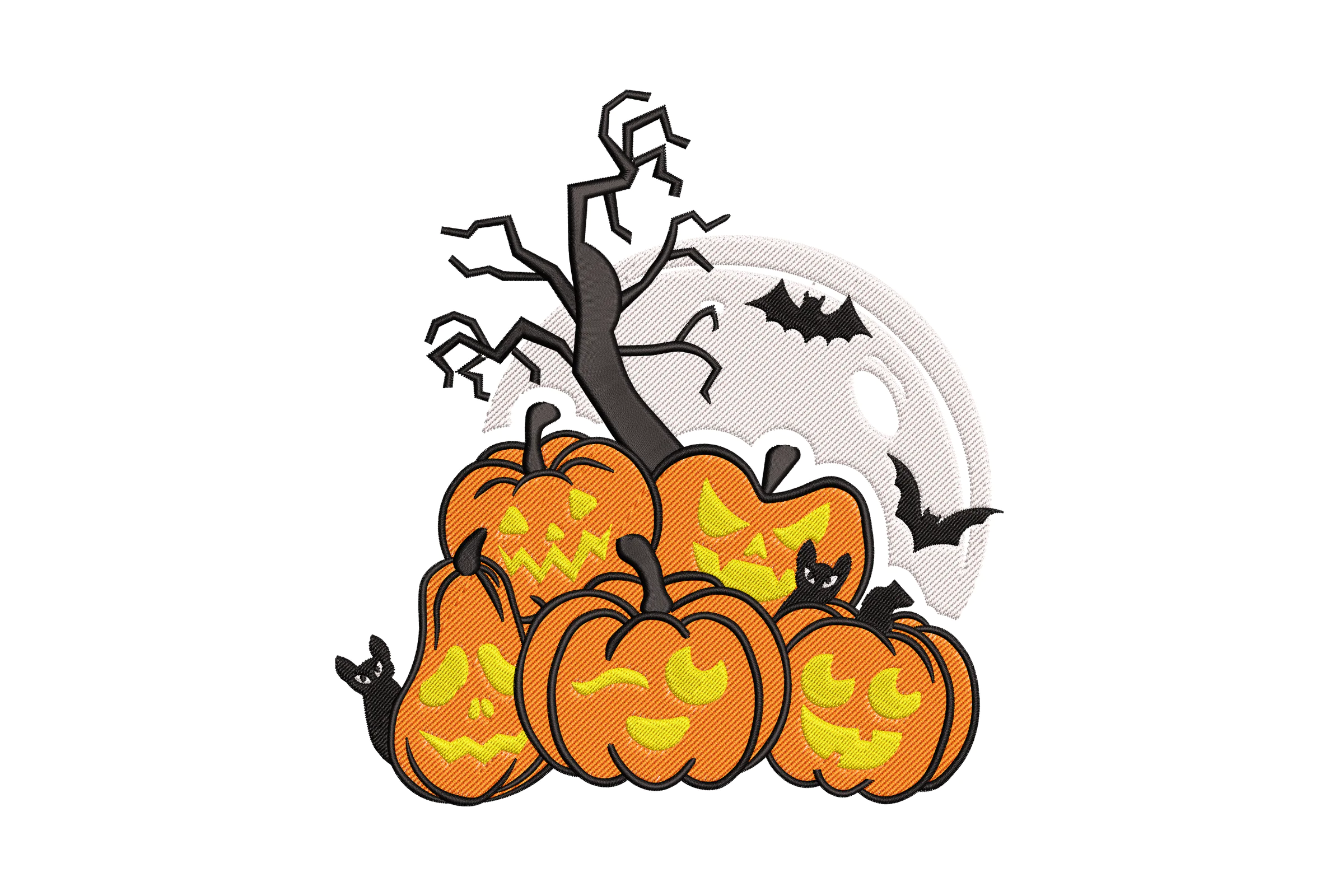 Spooky Pumpkin Patch Embroidery Design