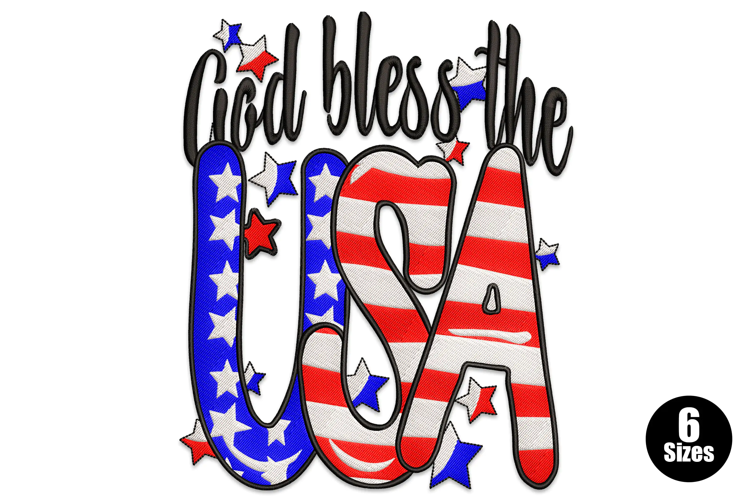 God Bless America Embroidery Design