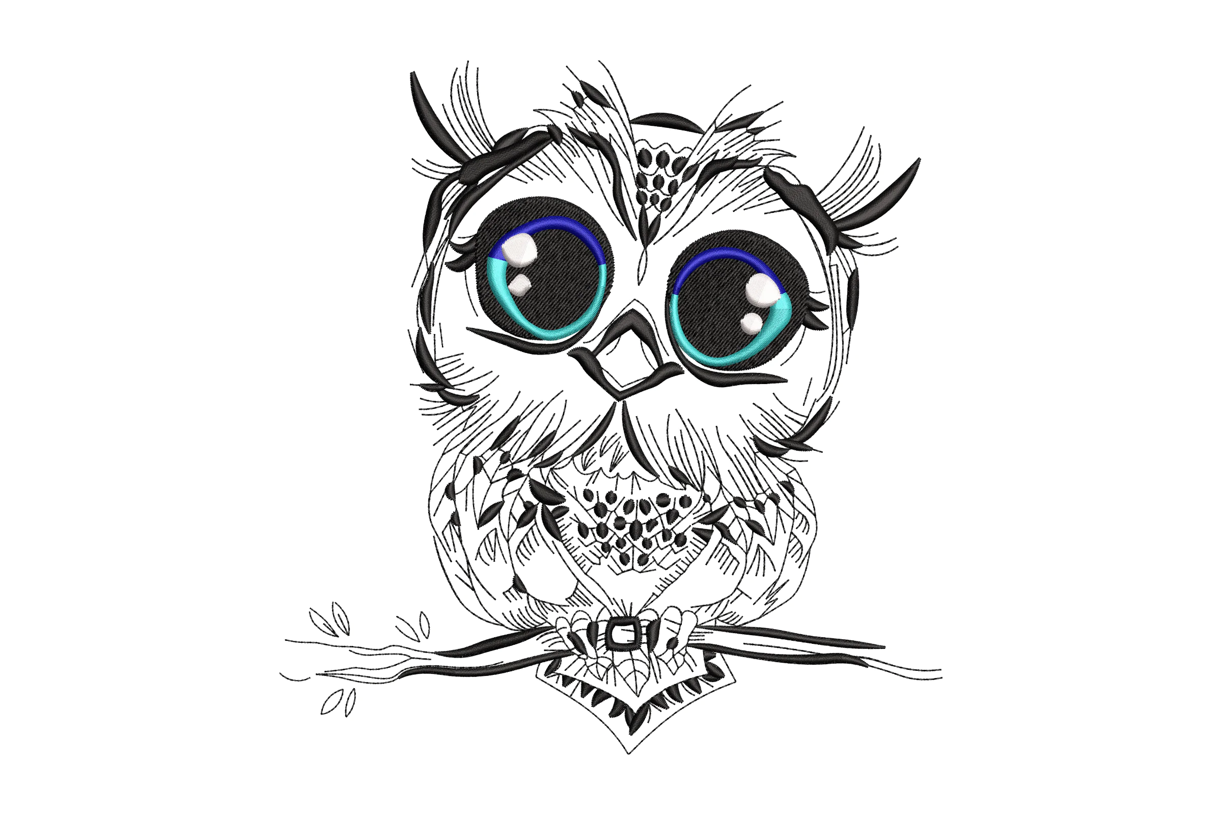 Baby Owl Embroidery Design