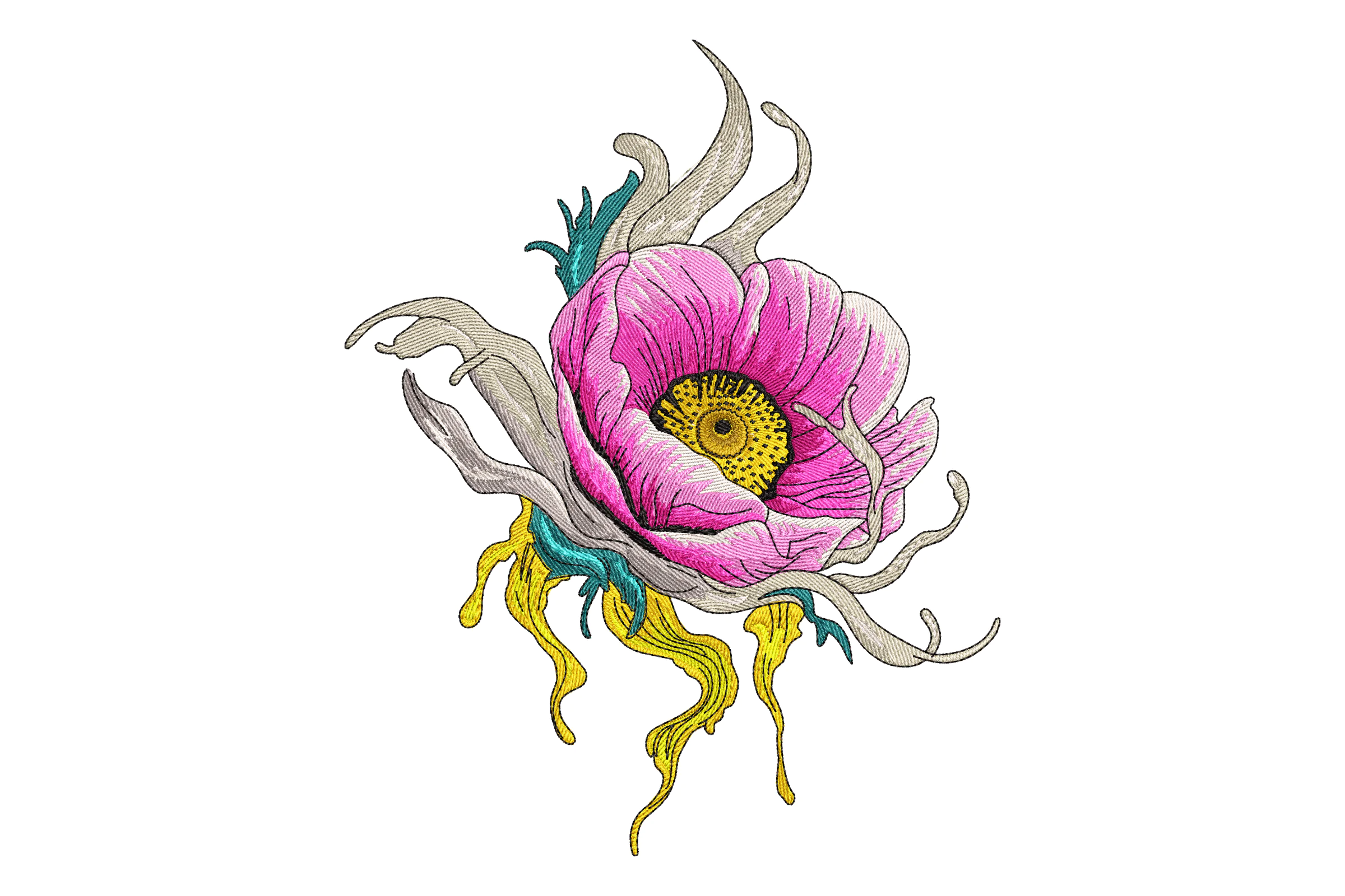 Beautiful Pink Flower Embroidery Design