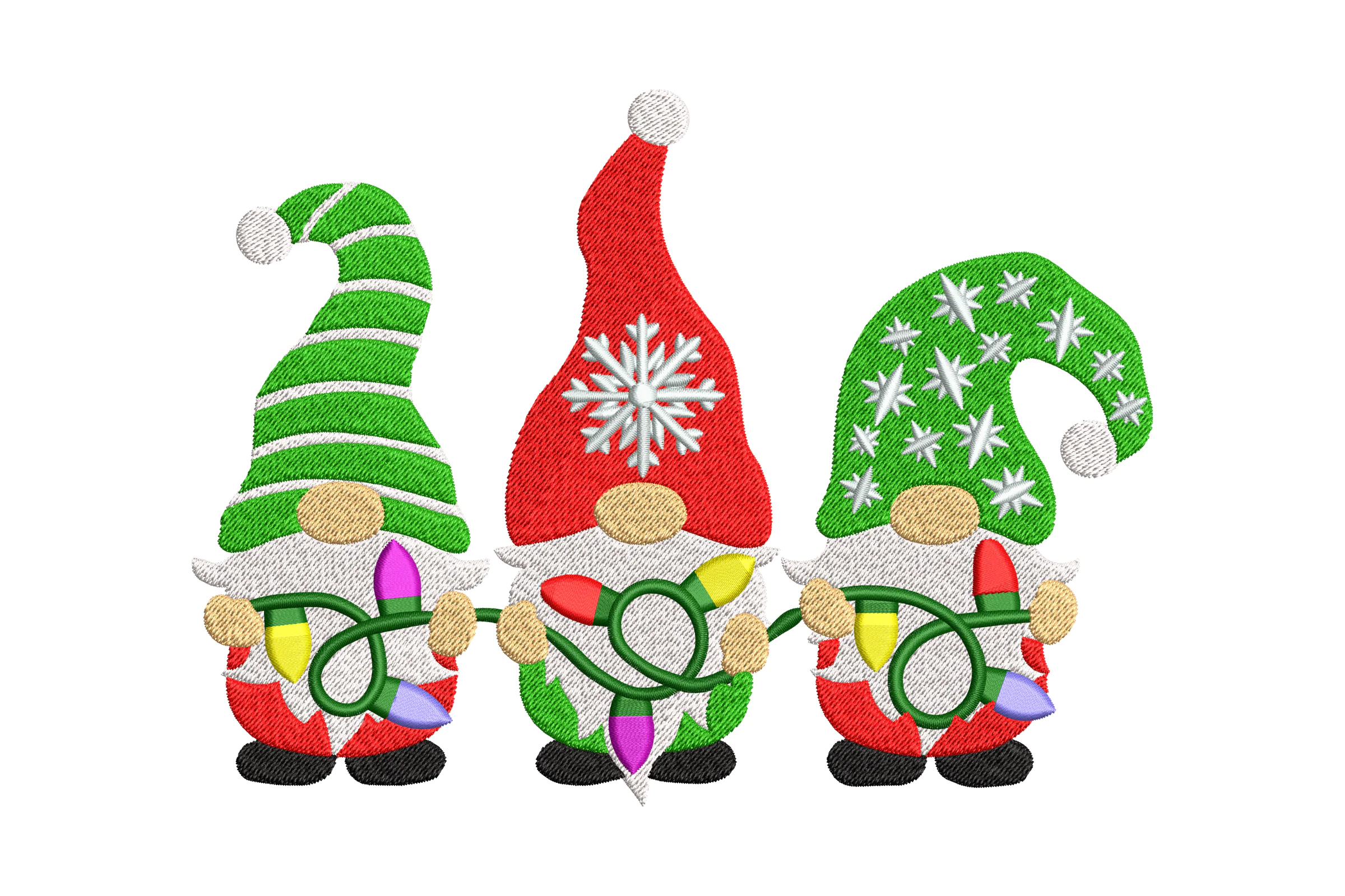 Christmas Gnomes Embroidery Design