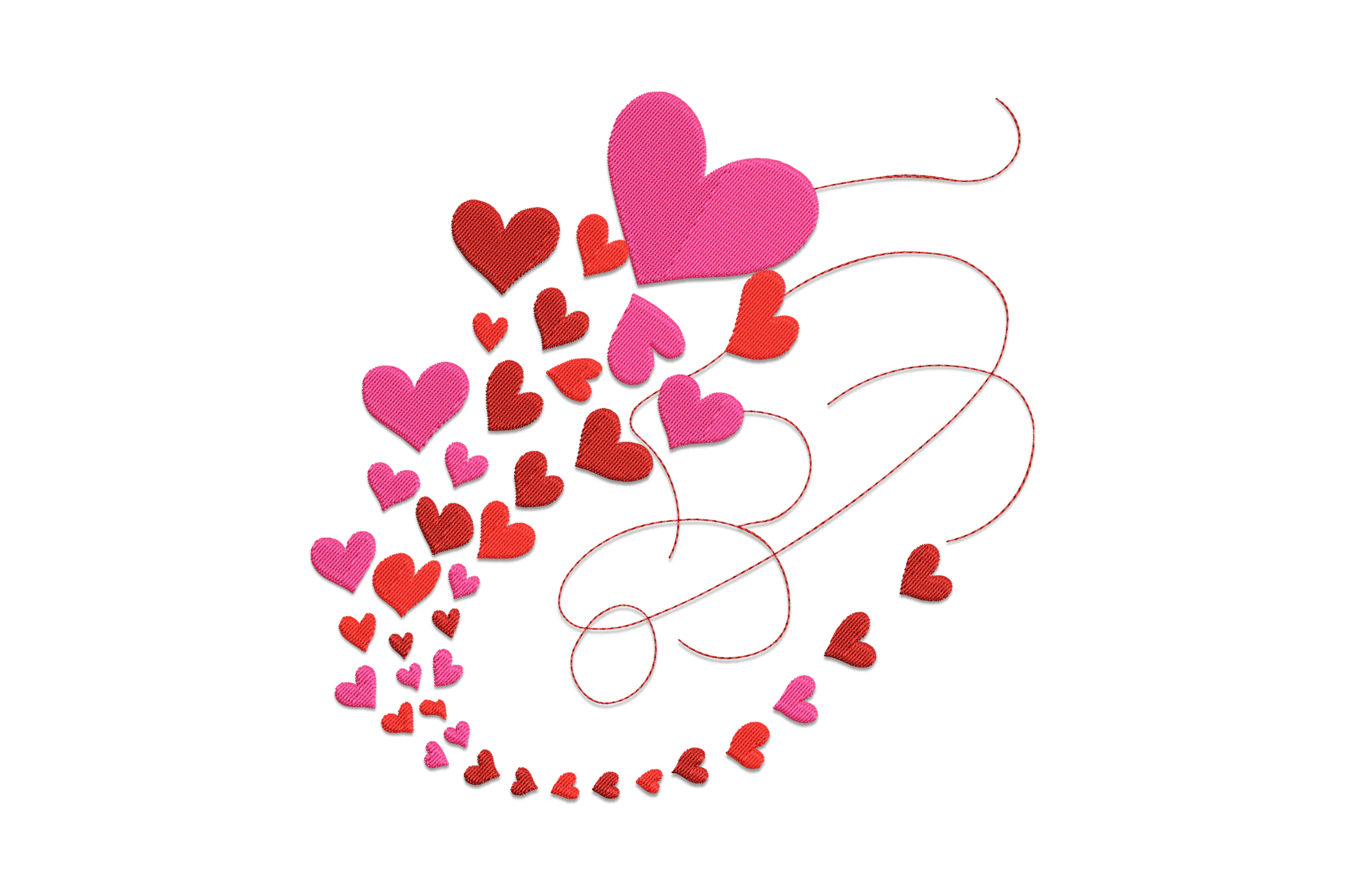 Heart Flower Embroidery Design