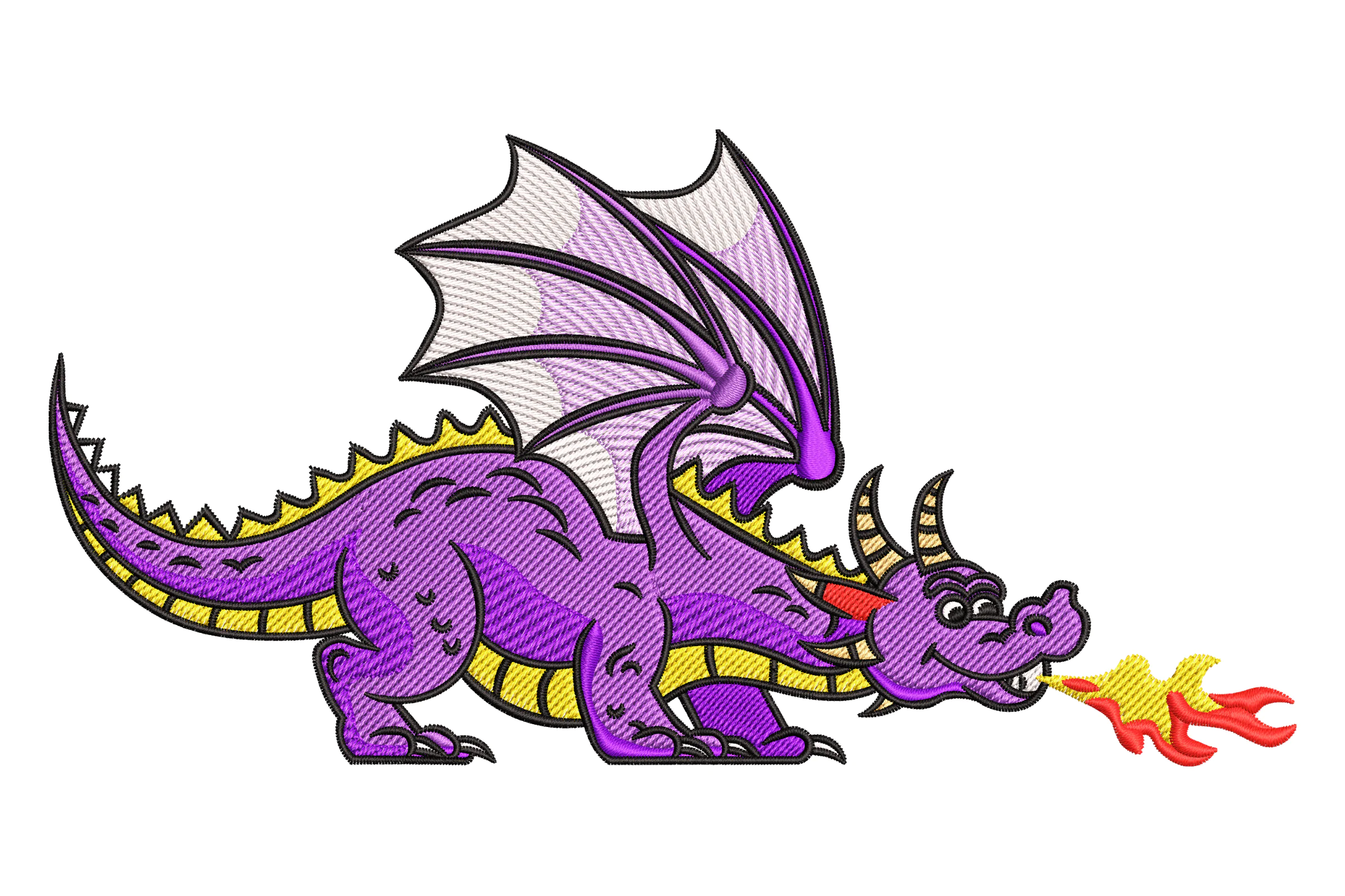 Fire Breathing Dragon Embroidery Design File