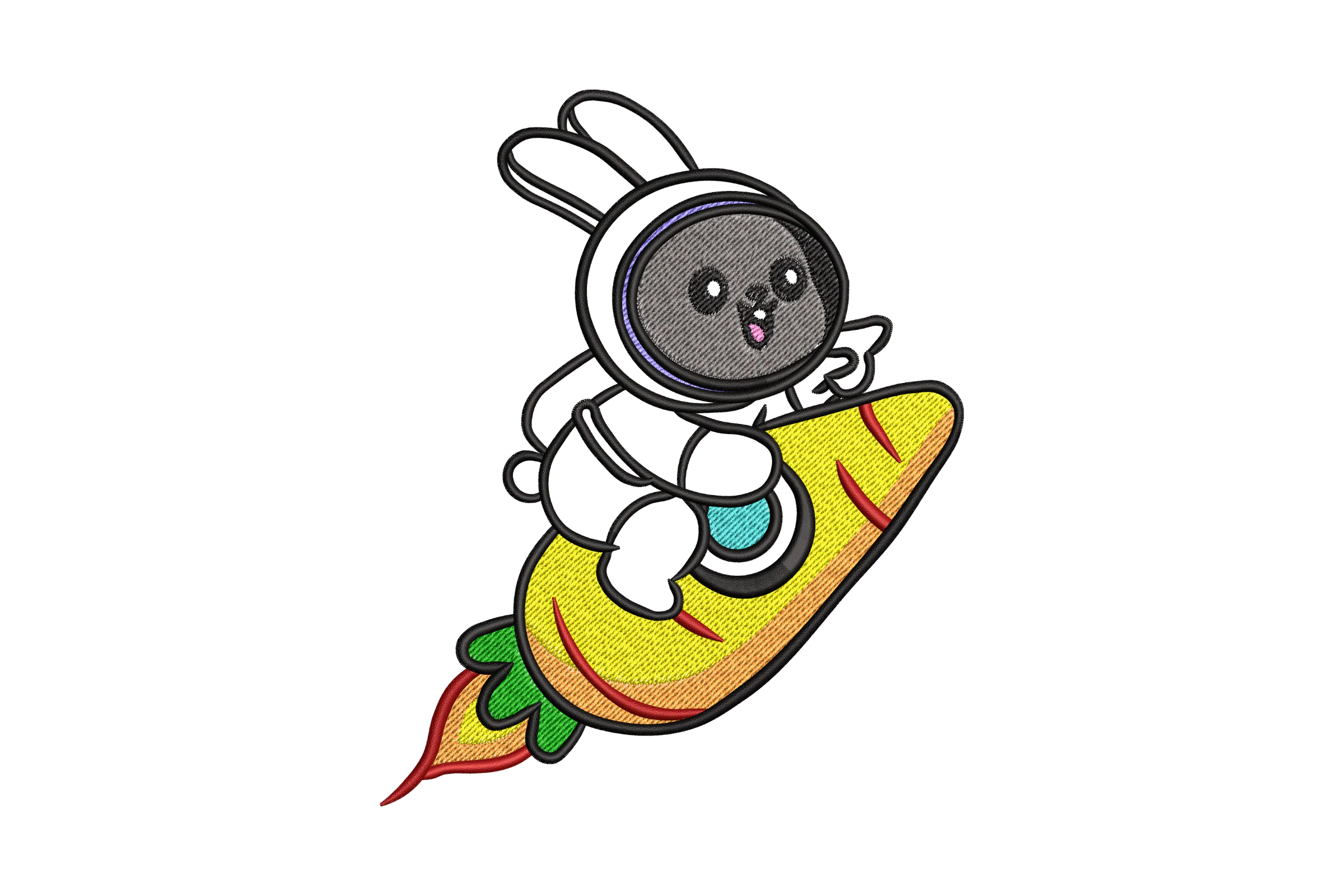 Rabbit Astronaut Embroidery Design