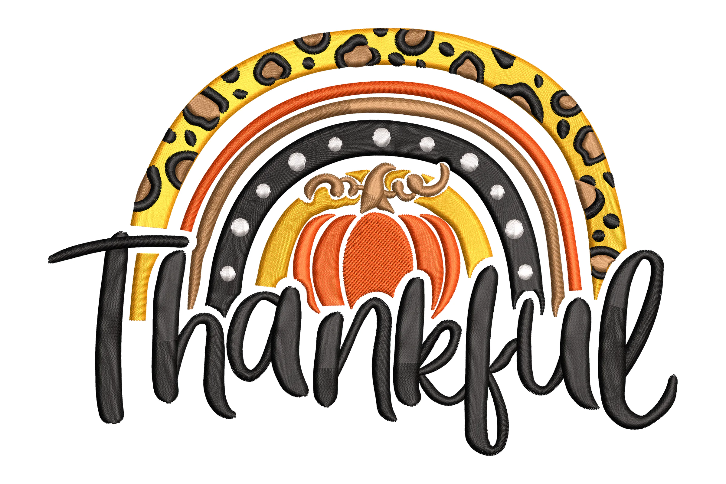 Thankful Rainbow Embroidery Design