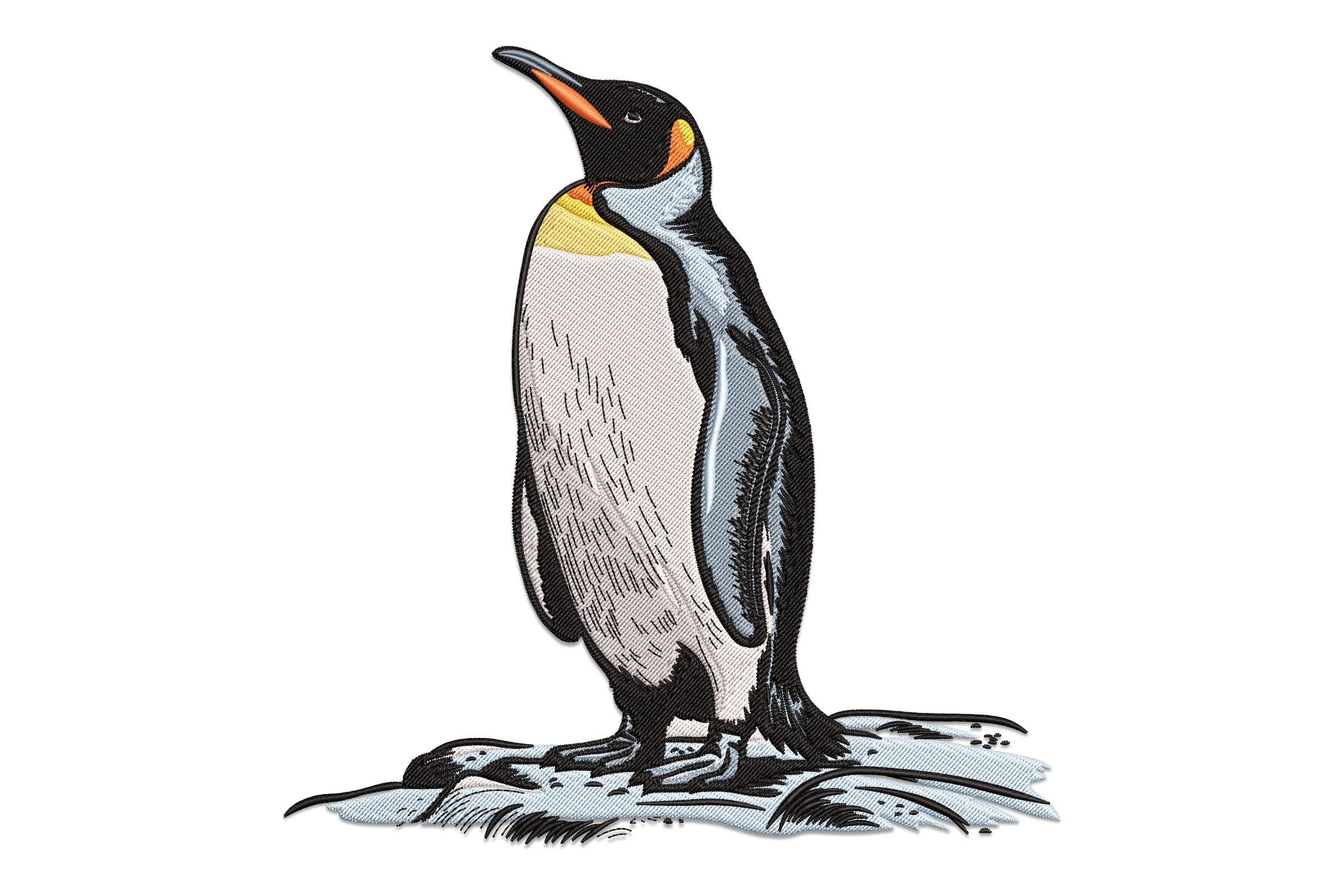Majestic King Penguin On Ice Embroidery Design