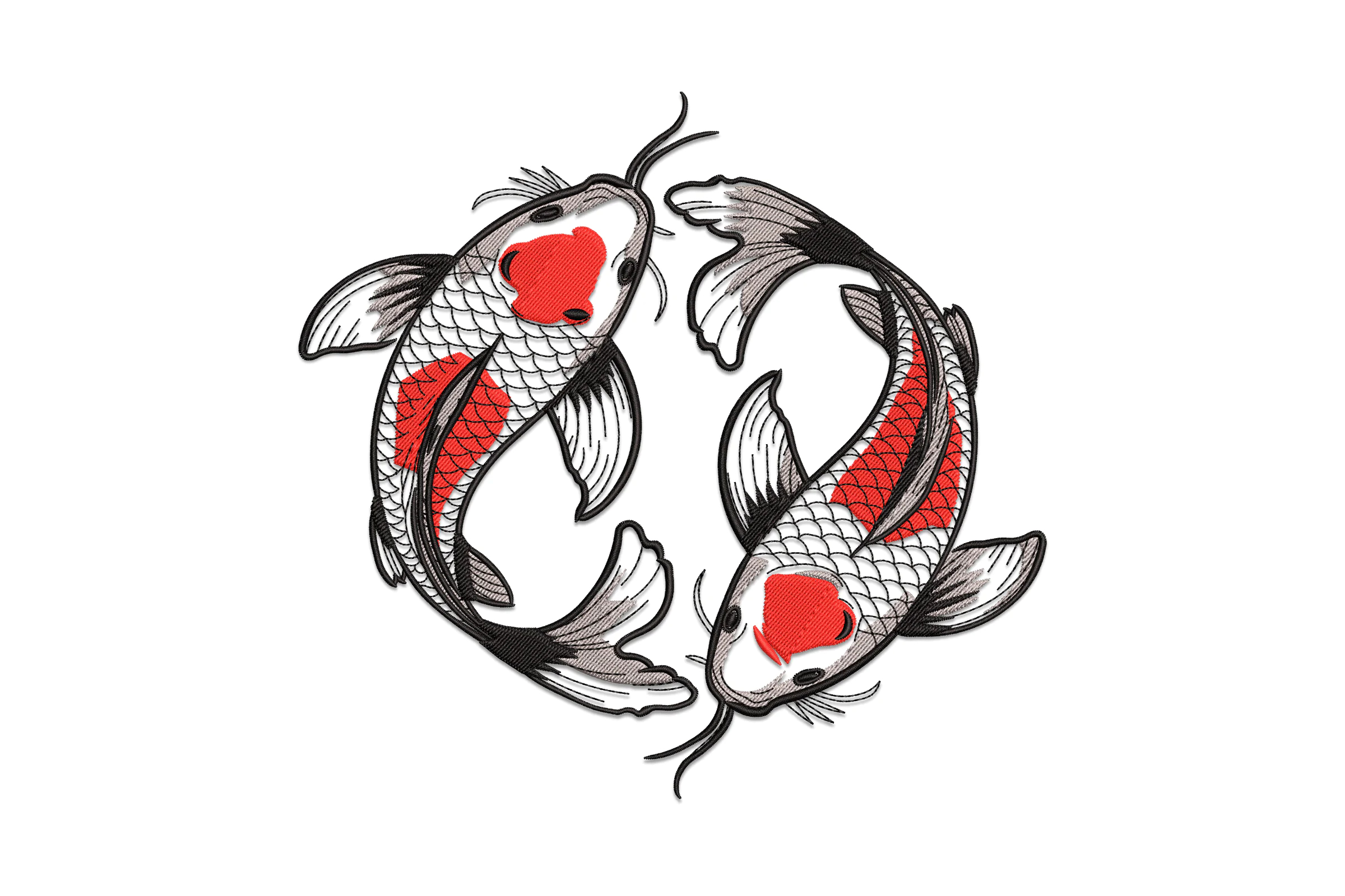 Japanese Koi Fish Embroidery Design Pattern