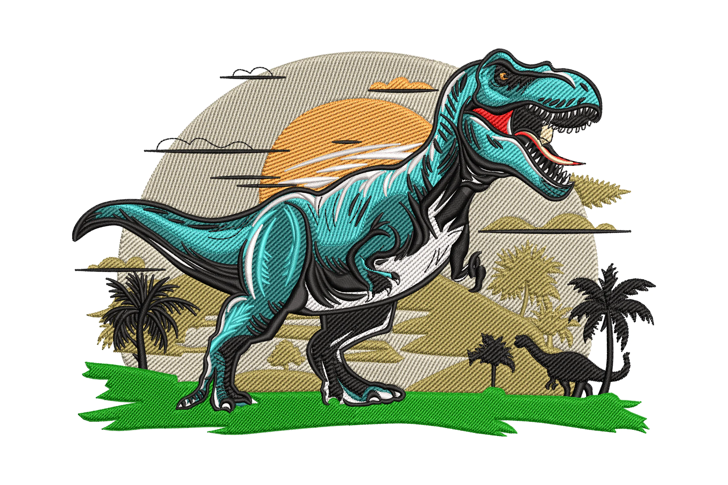 T Rex Dinosaur Embroidery Design
