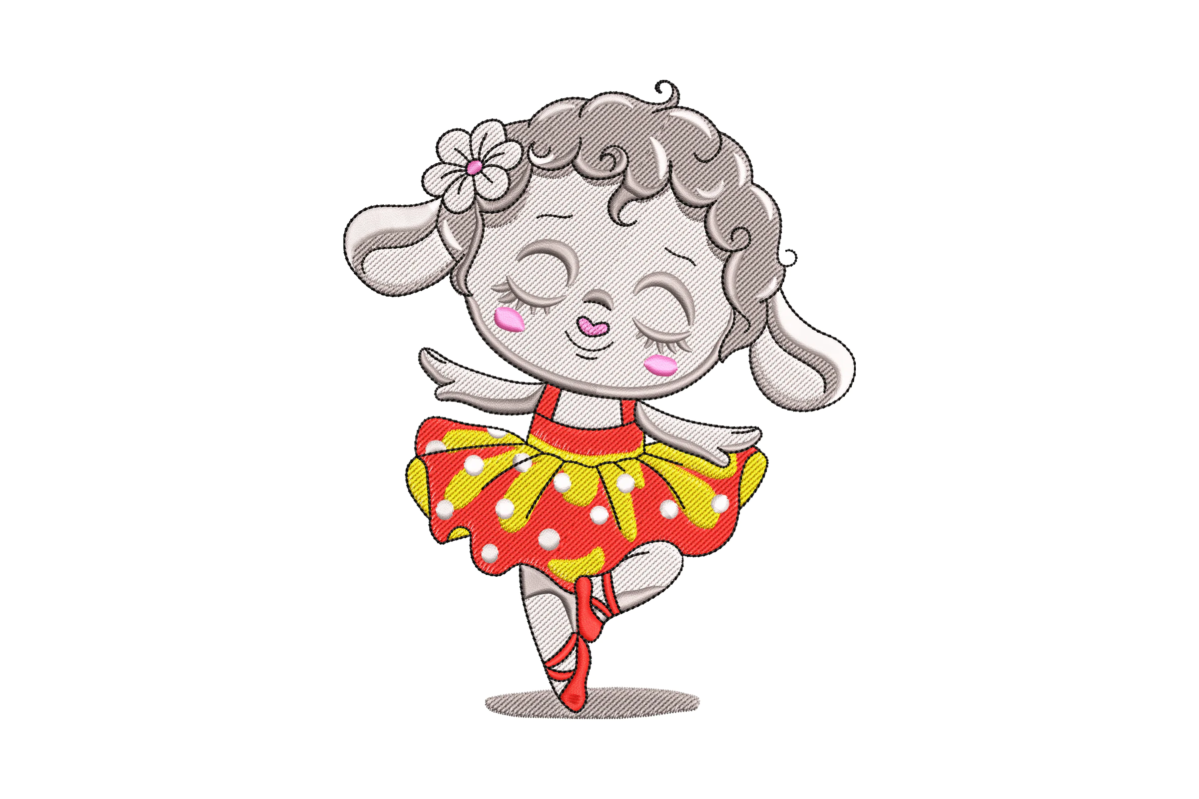 Dancing Girl Embroider Design