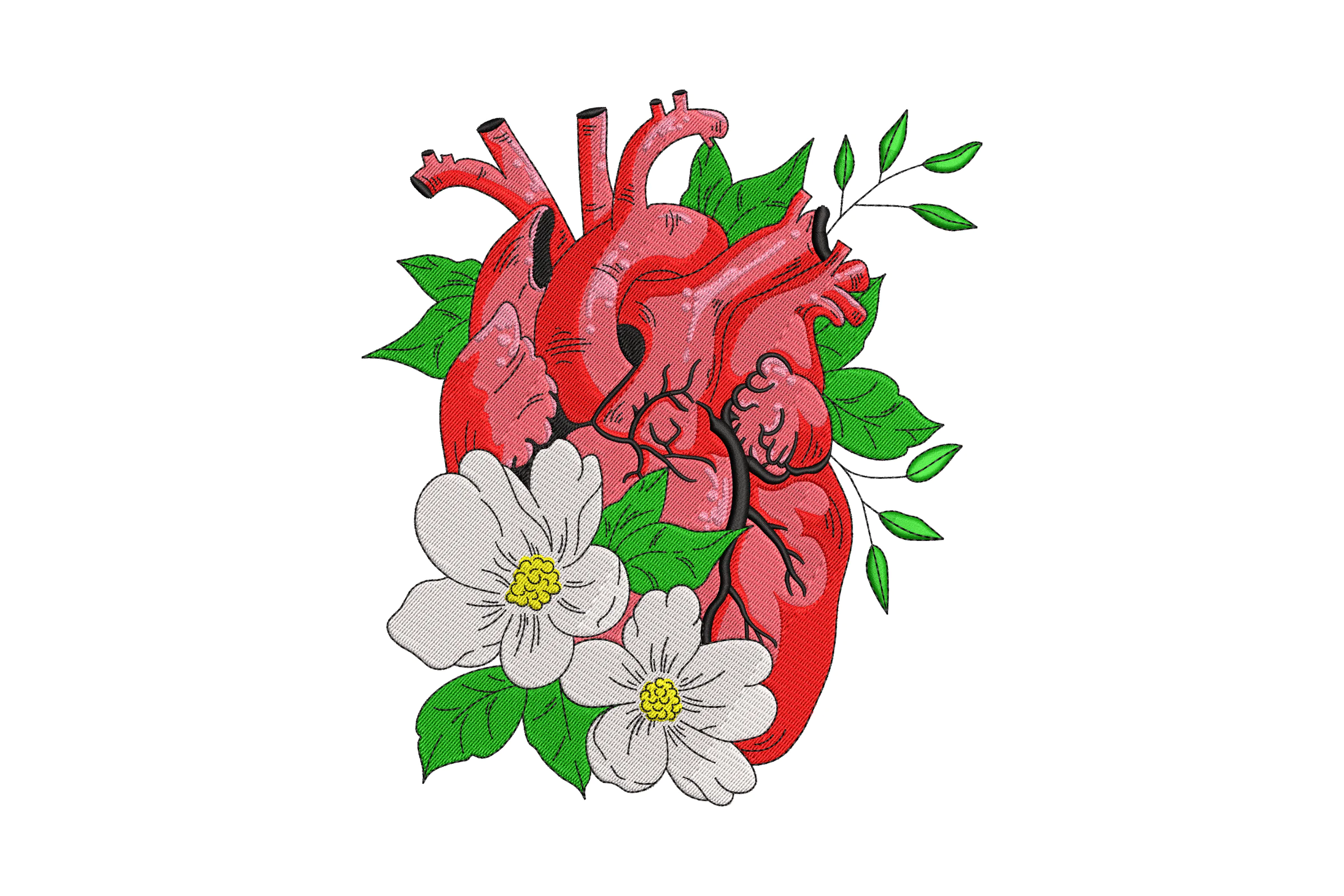 Anatomical Heart Embroidery Design File