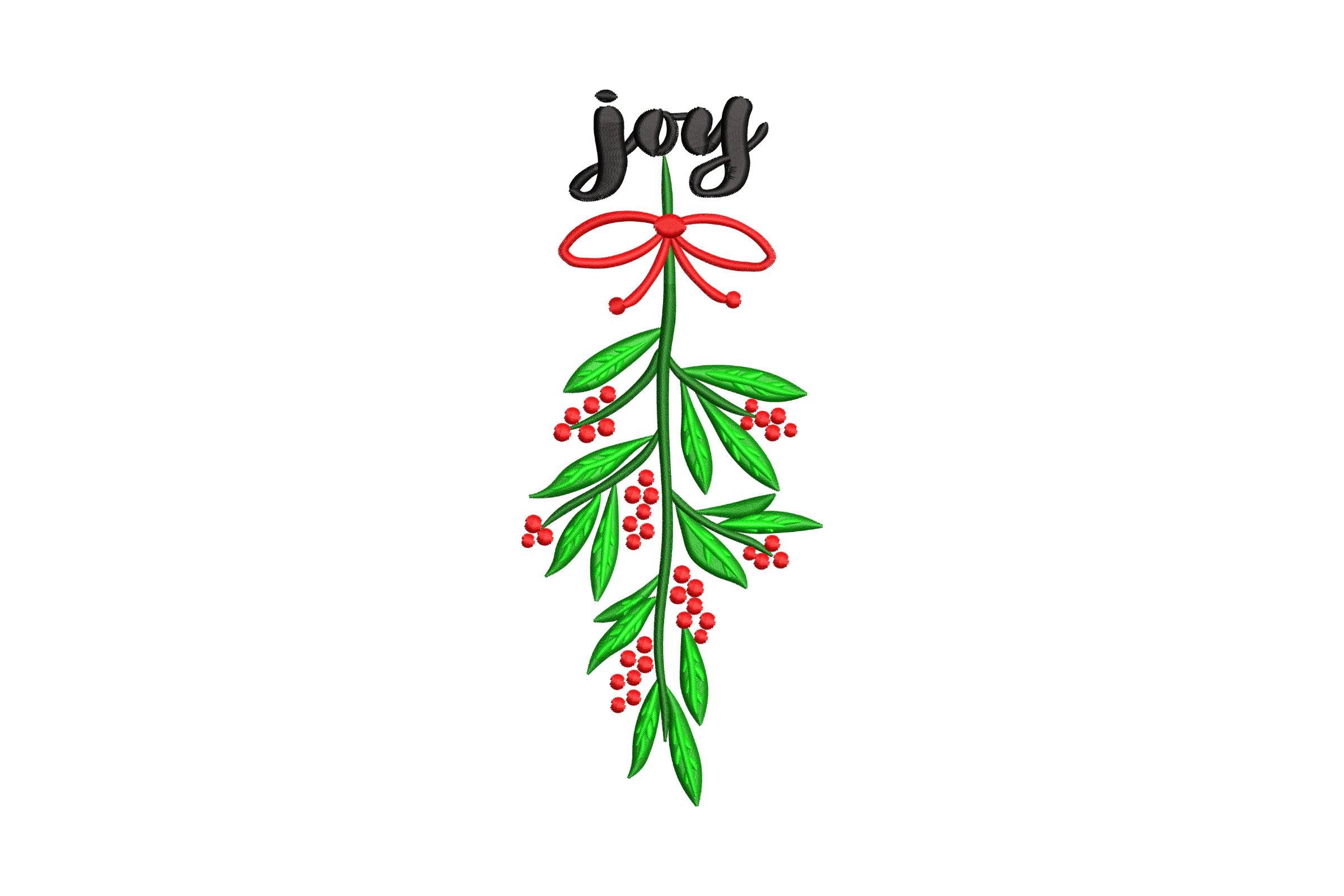 Christmas  Mistletoe Embroidery Design