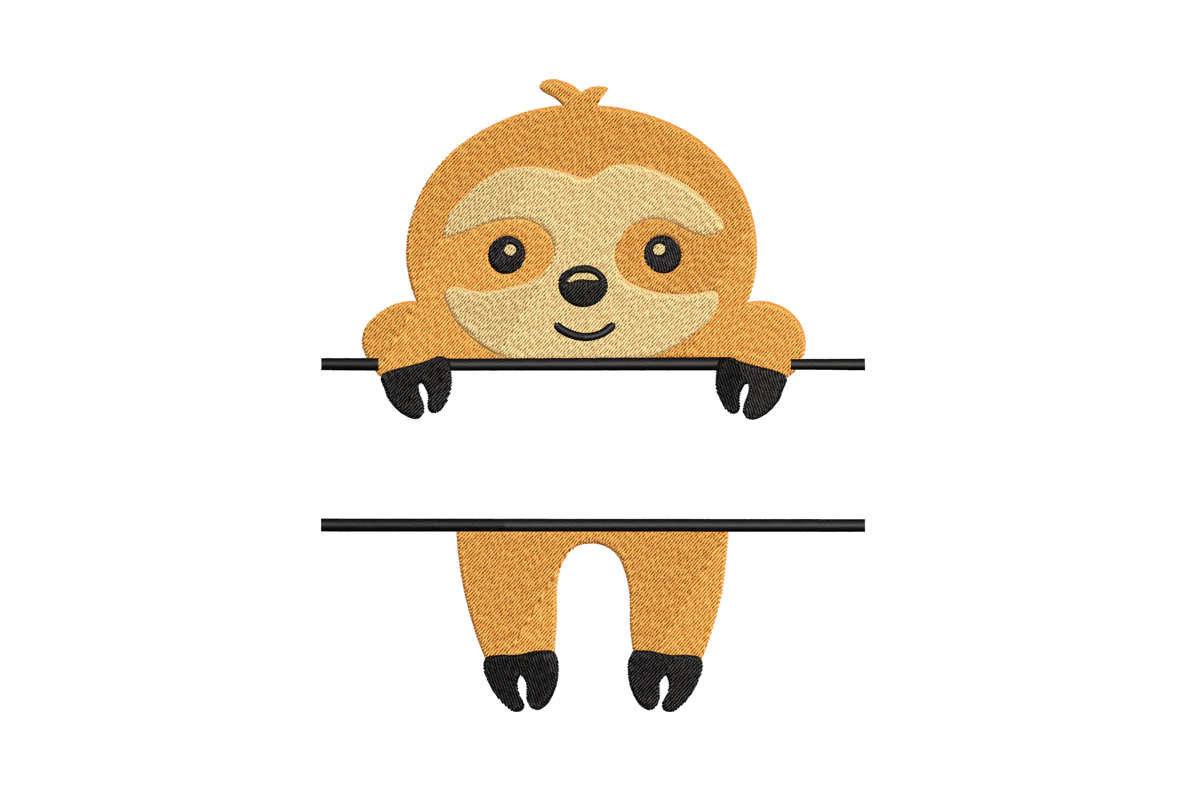 Sloth Embroidery Design