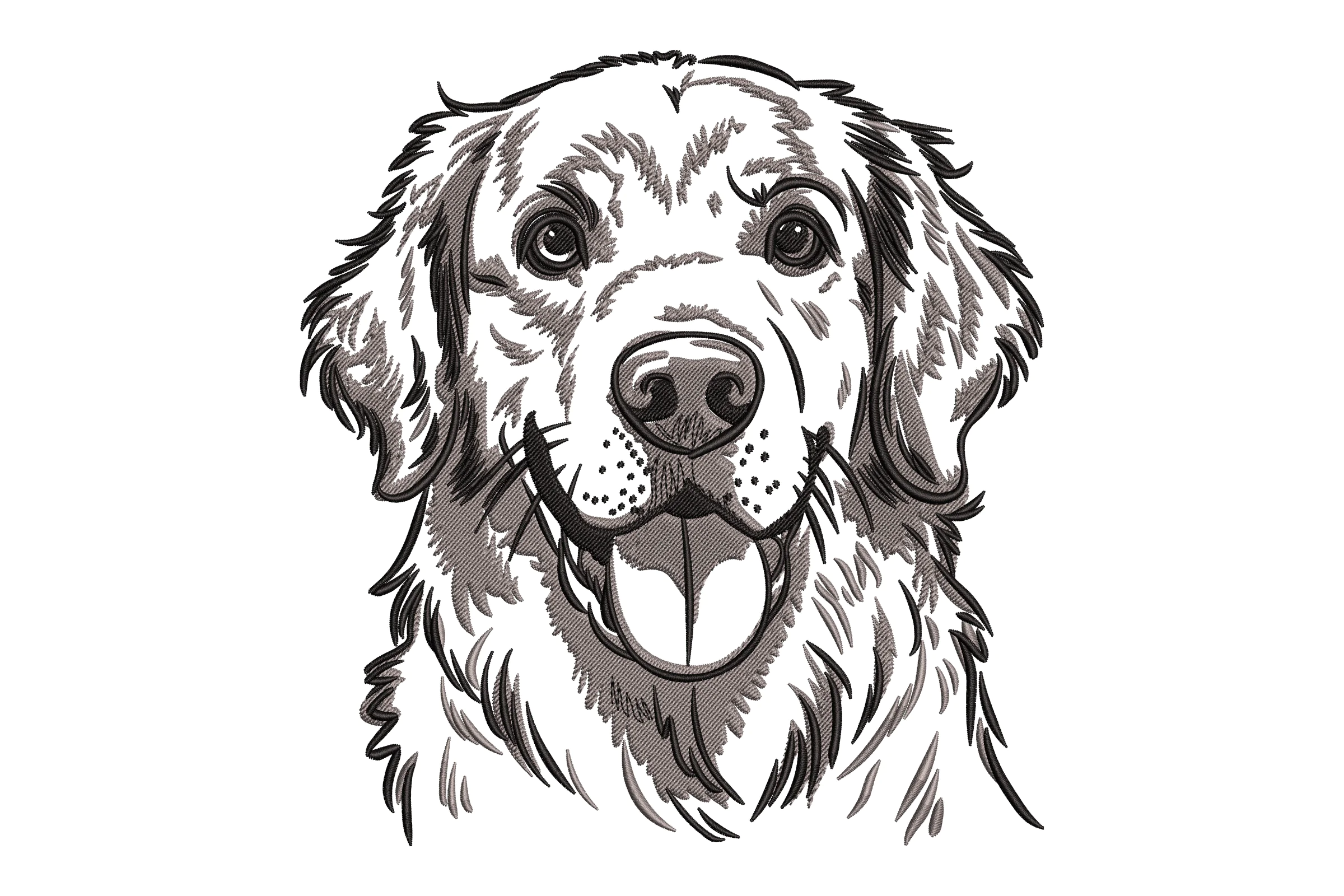 Golden Retriever Dog Embroidery Design