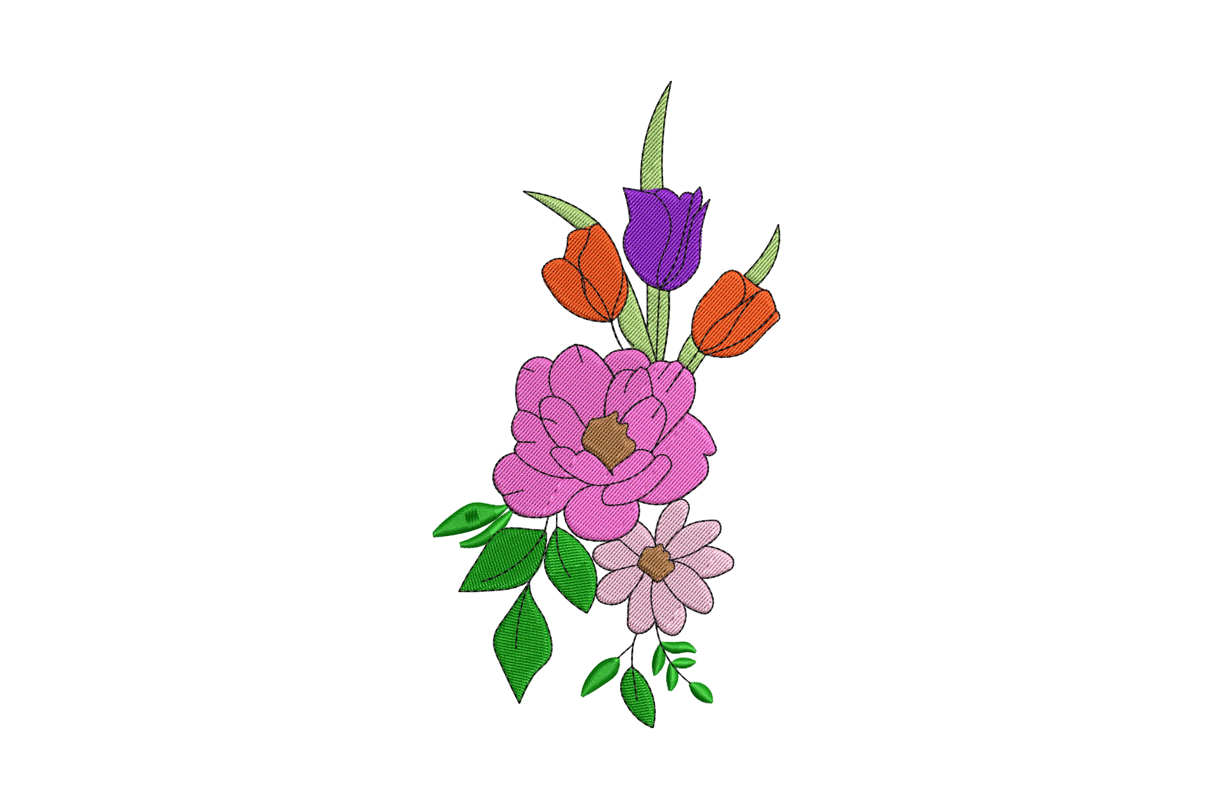 Bouquet Of Roses Embroidery Design